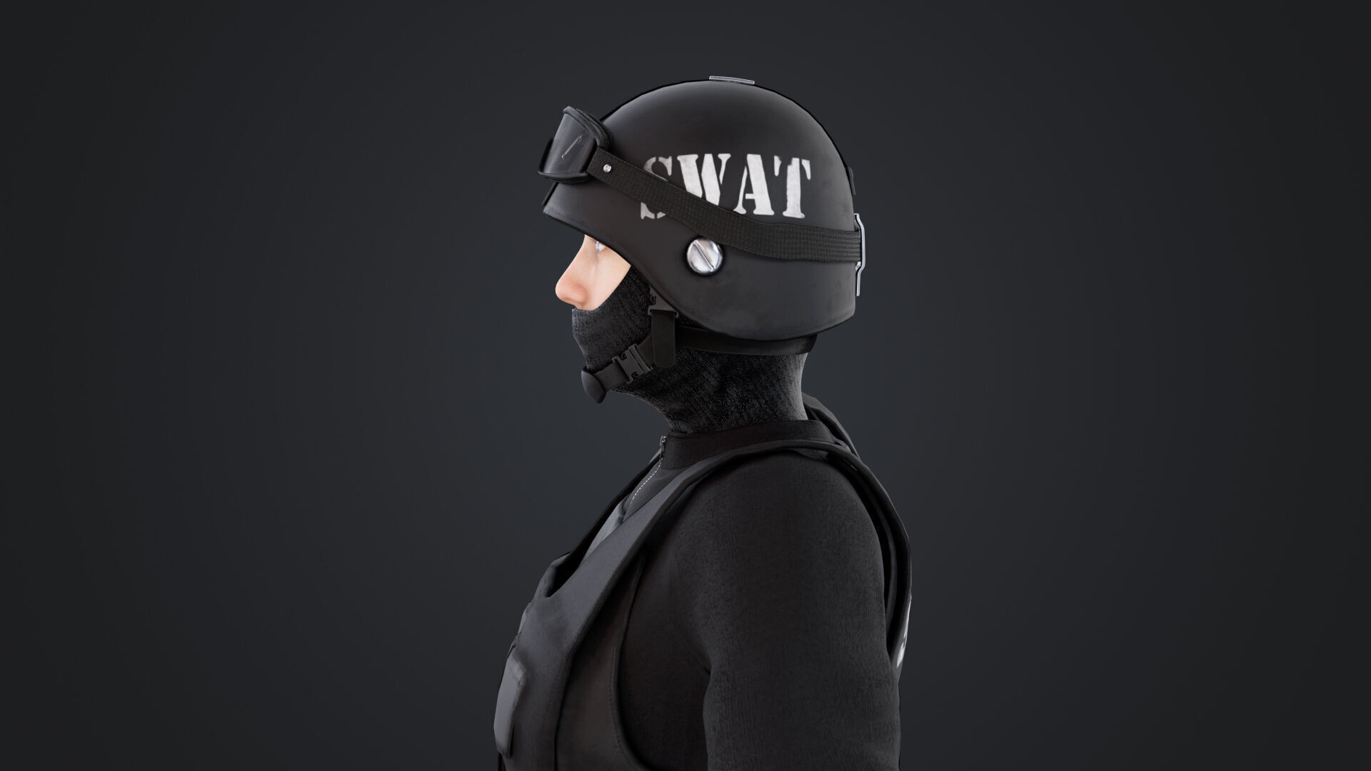 Female SWAT Officer 3D model_12