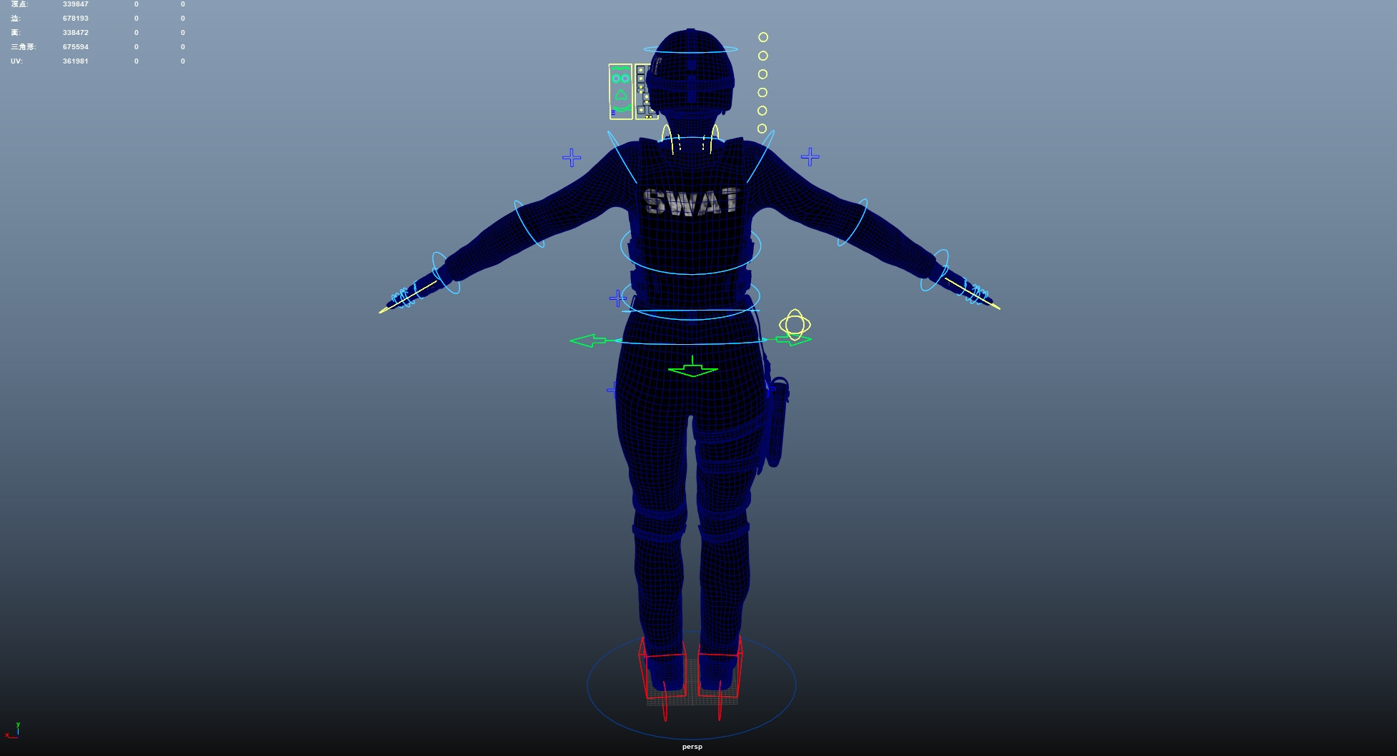 Female SWAT Officer 3D model_30