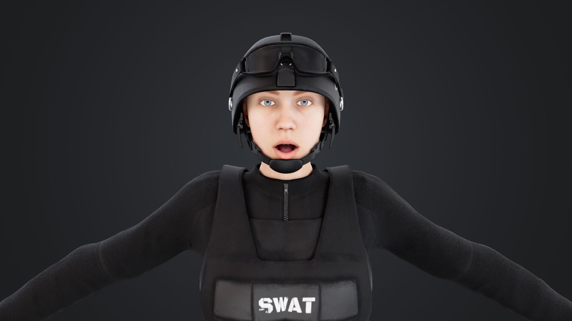 Female SWAT Officer 3D model_18