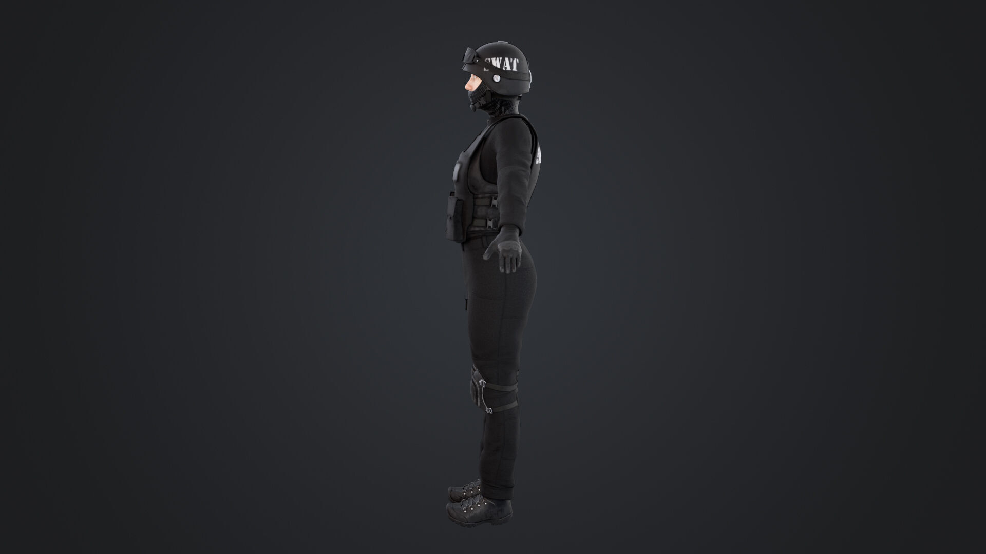 Female SWAT Officer 3D model_7