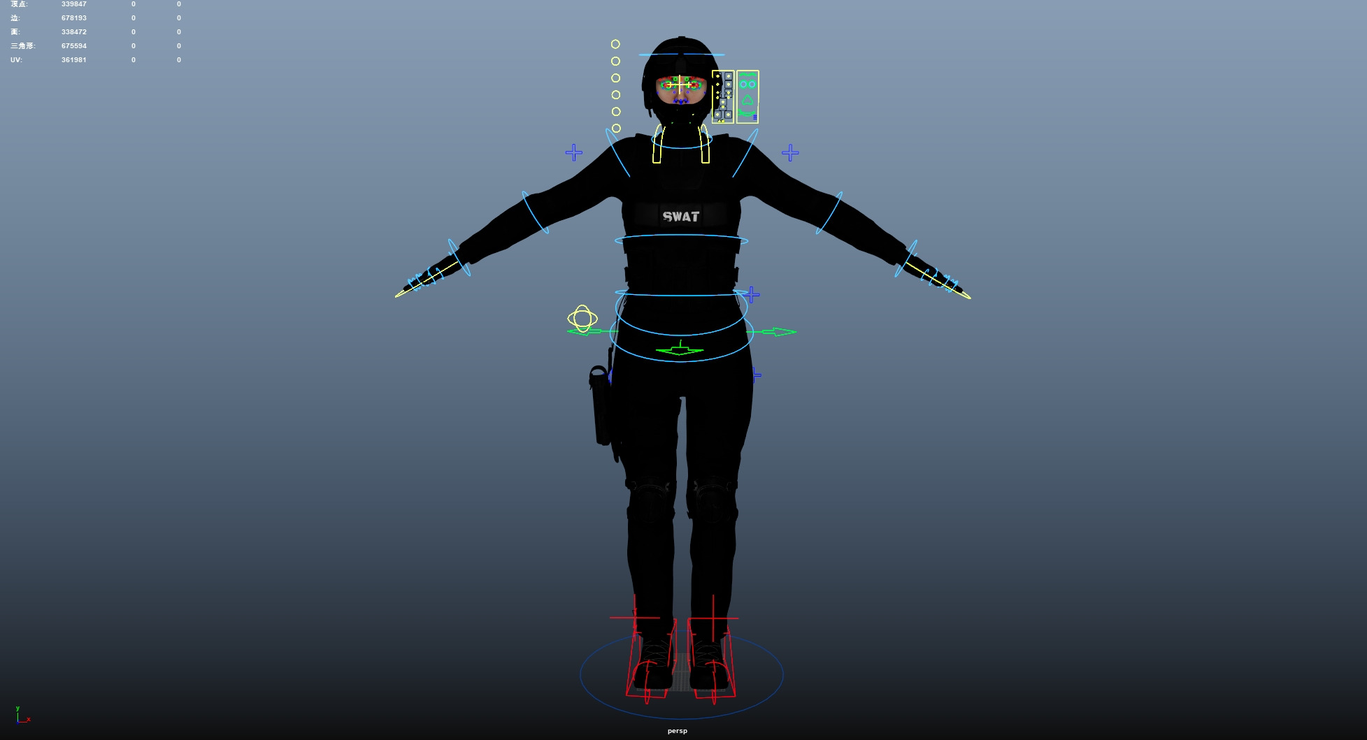 Female SWAT Officer 3D model_26