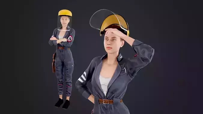 Female workers 3D model