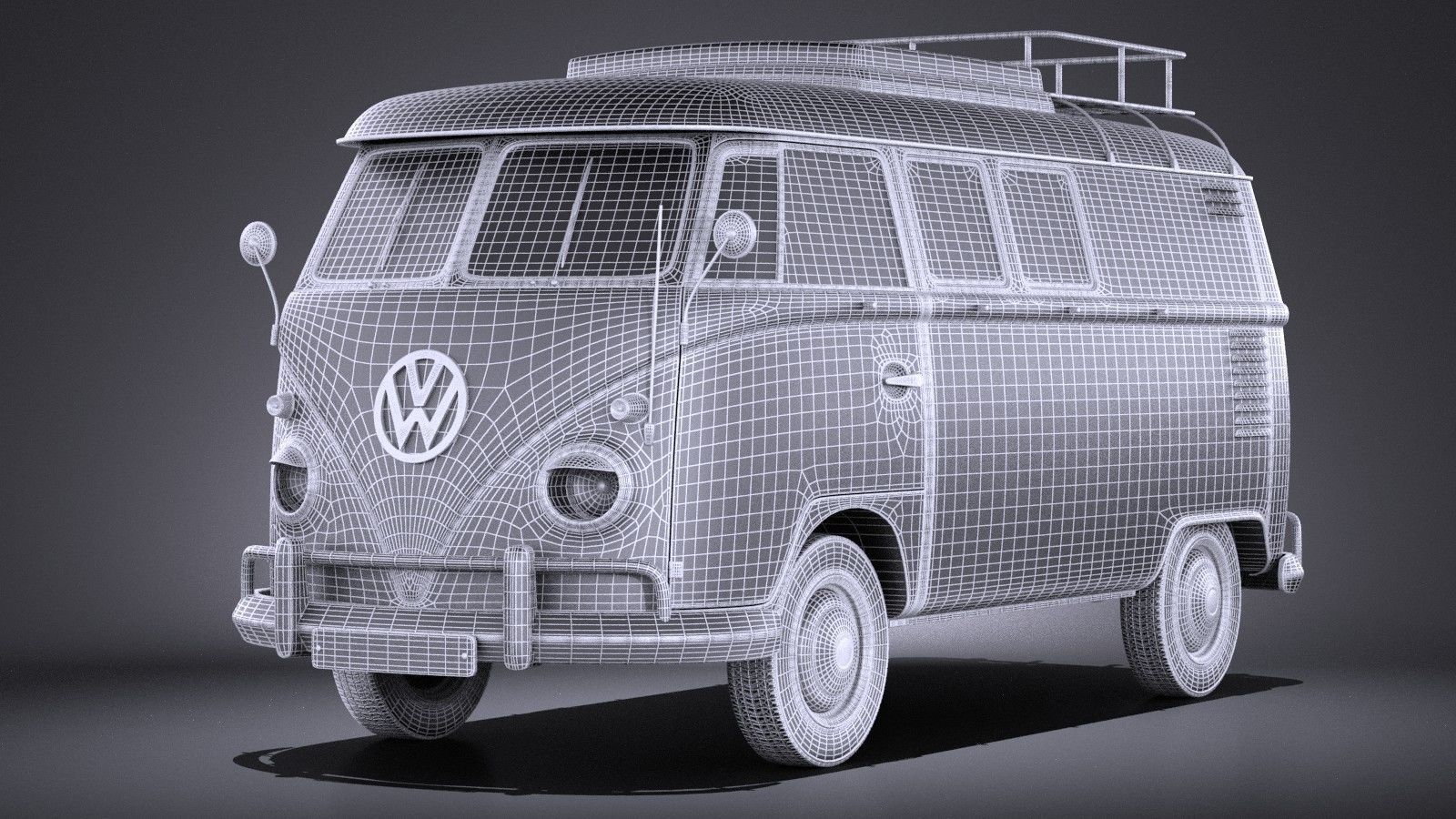 Volkswagen Transporter T1 Camper Van 1950 3D model_12