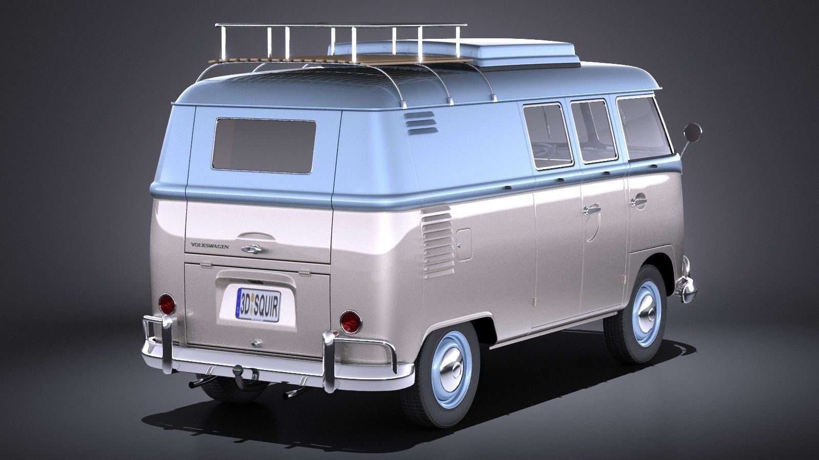 Volkswagen Transporter T1 Camper Van 1950 3D model_5