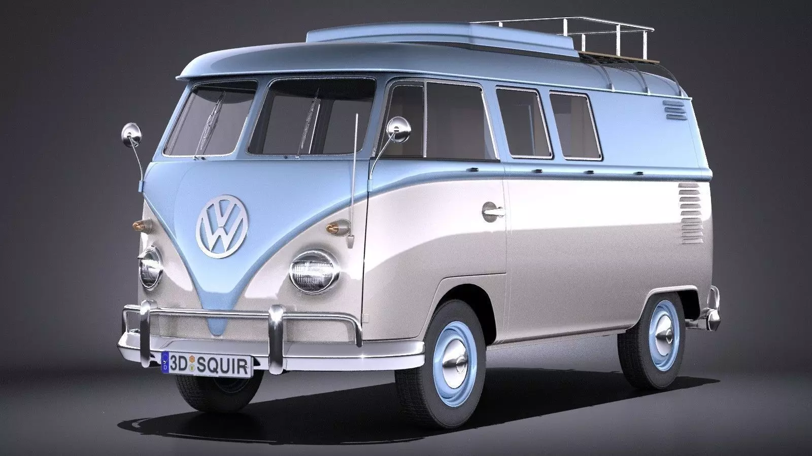 Volkswagen Transporter T1 Camper Van 1950 3D model_0