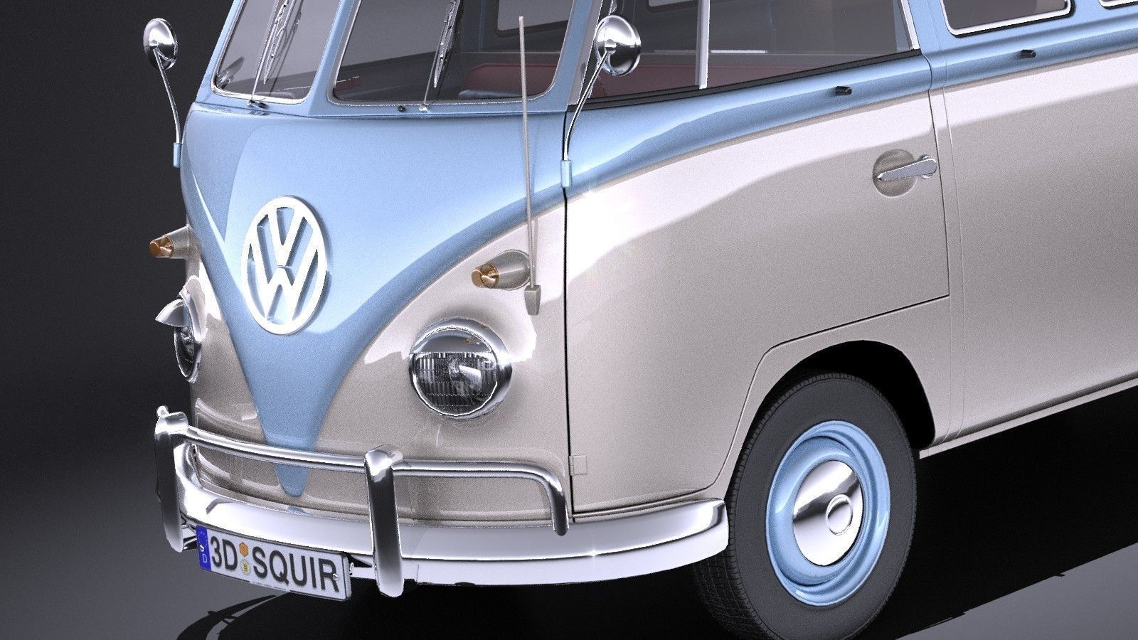 Volkswagen Transporter T1 Camper Van 1950 3D model_2