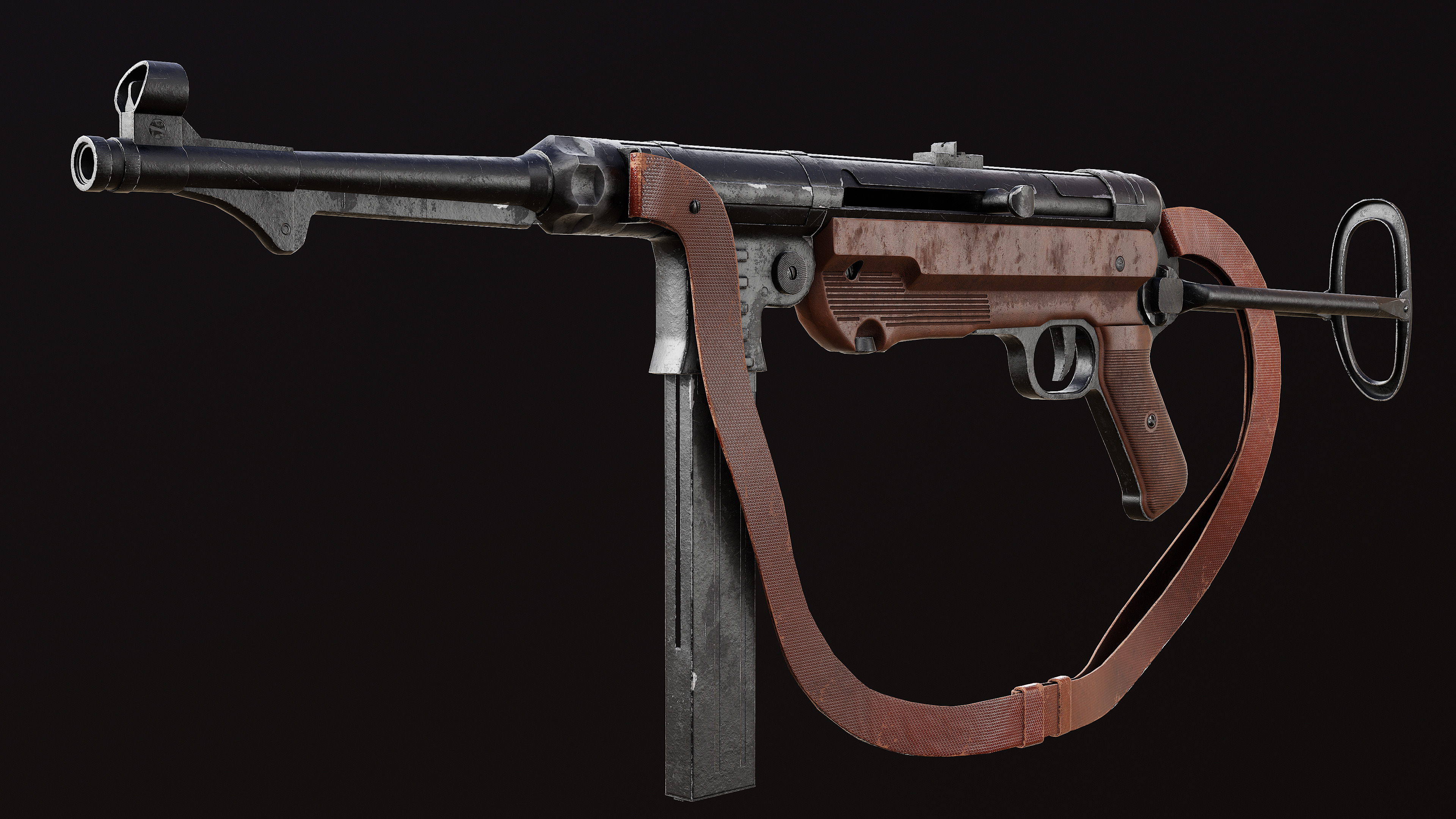 MP 40 Low-poly 3D model_3