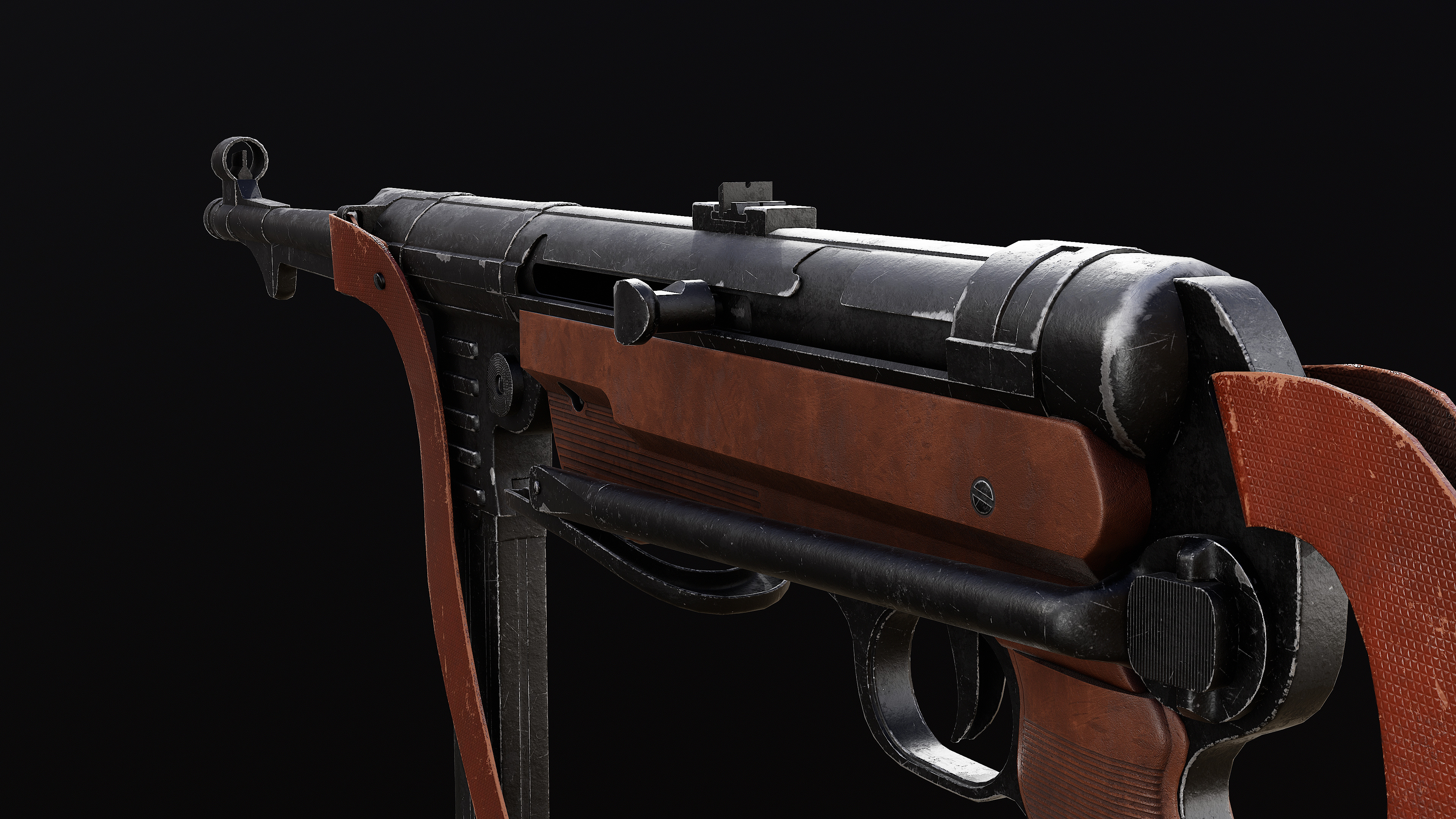 MP 40 Low-poly 3D model_7