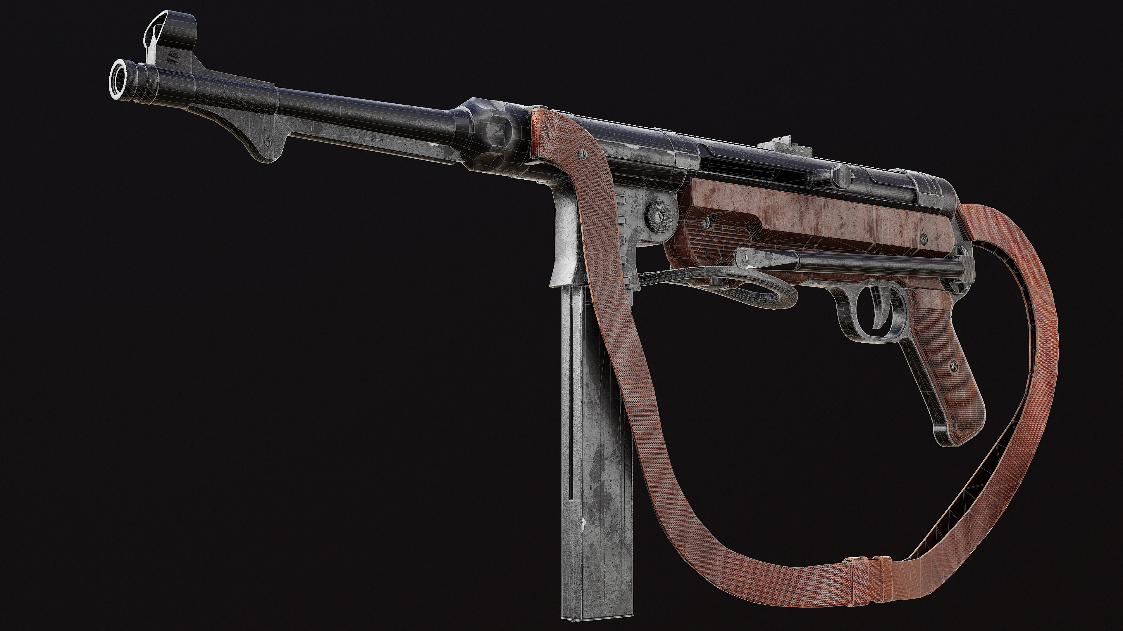MP 40 Low-poly 3D model_8