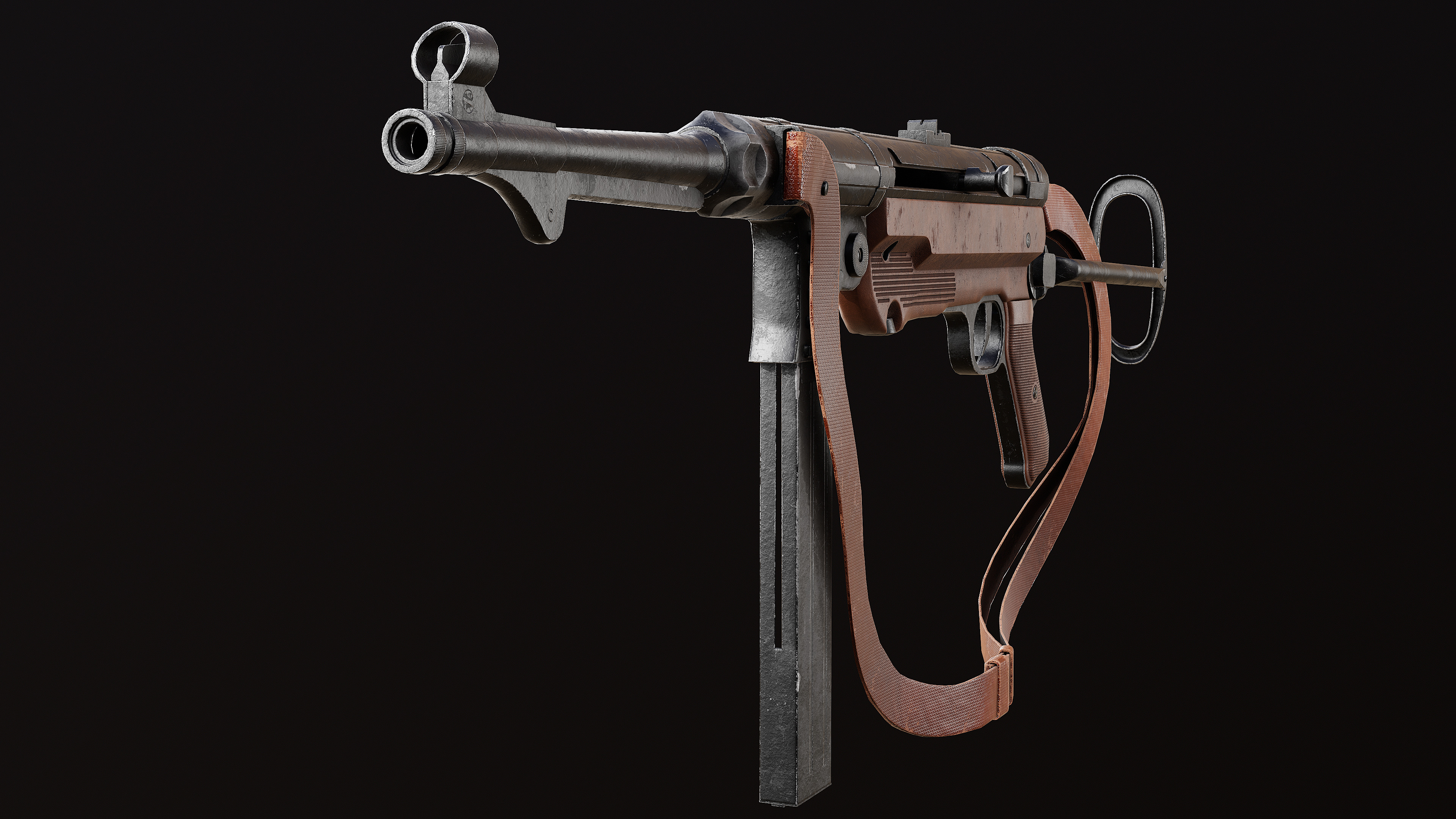 MP 40 Low-poly 3D model_5