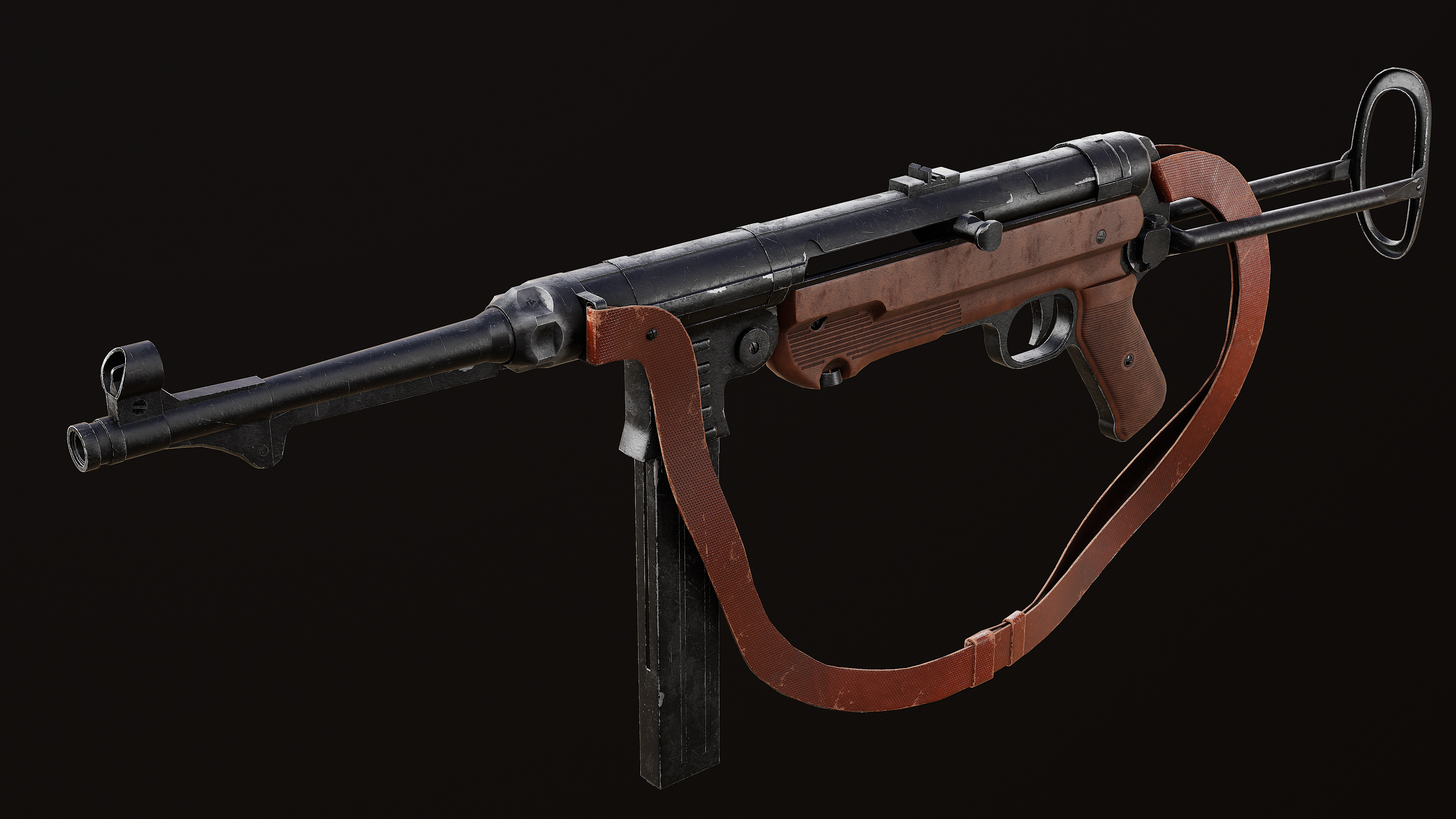 MP 40 Low-poly 3D model_4