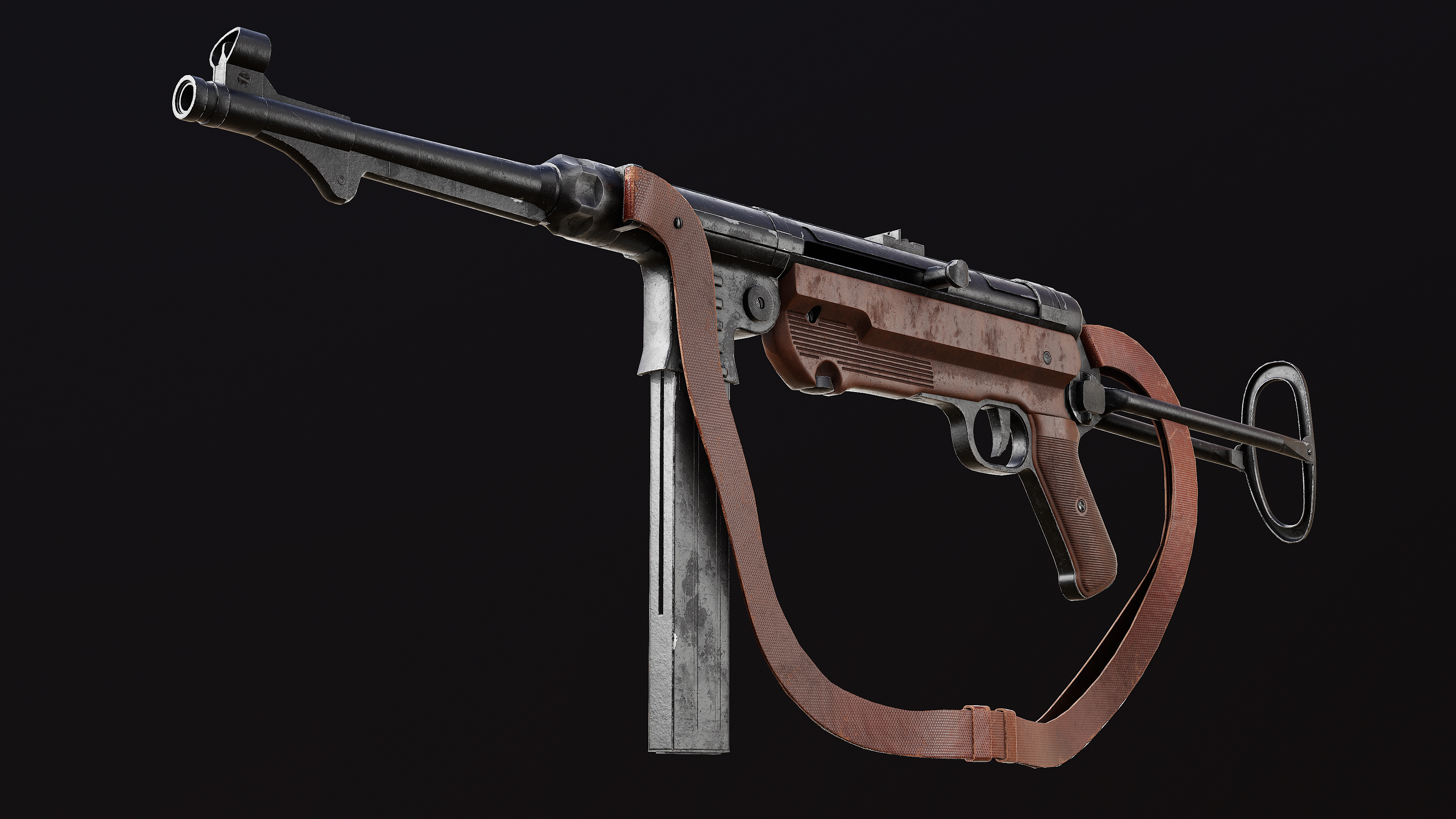MP 40 Low-poly 3D model_2