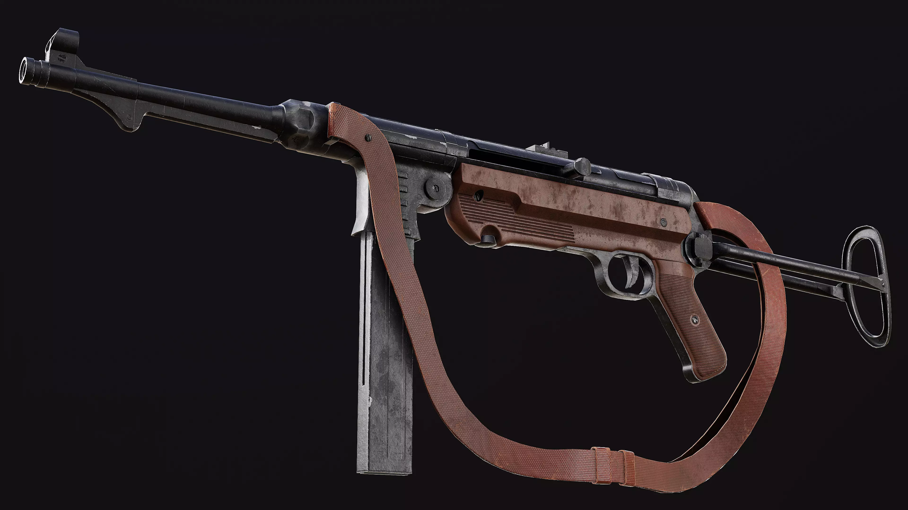 MP 40 Low-poly 3D model_0