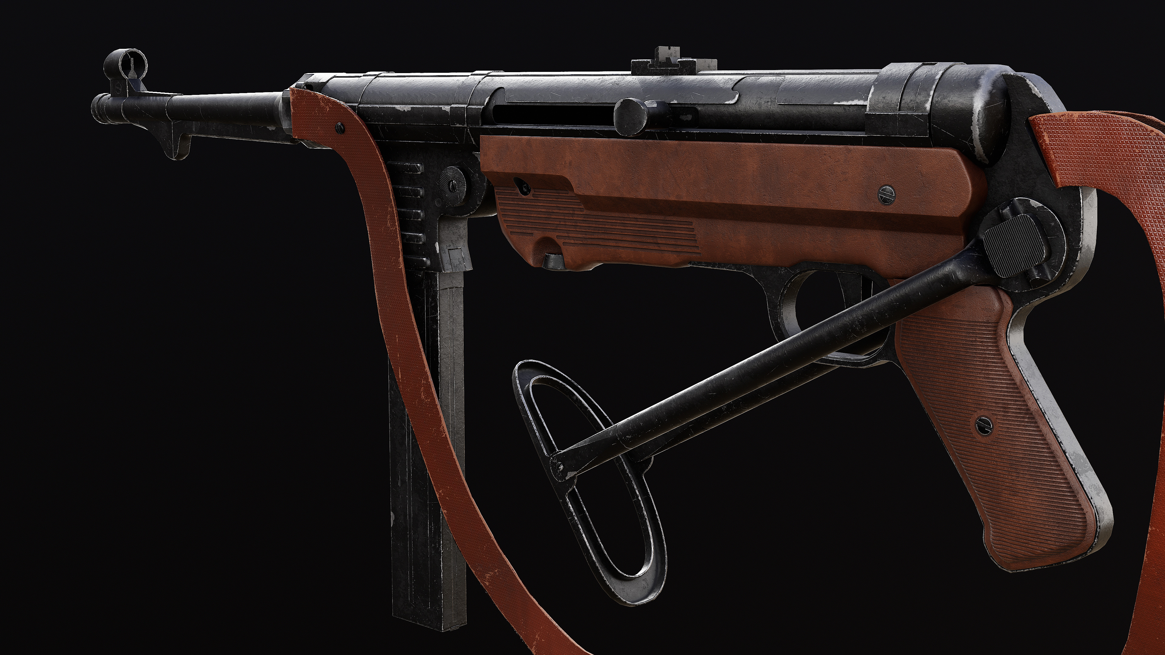MP 40 Low-poly 3D model_6