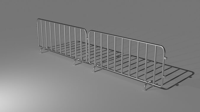 Crowd Control Barrier 3D Model Modular Event Security Fence 3D model
