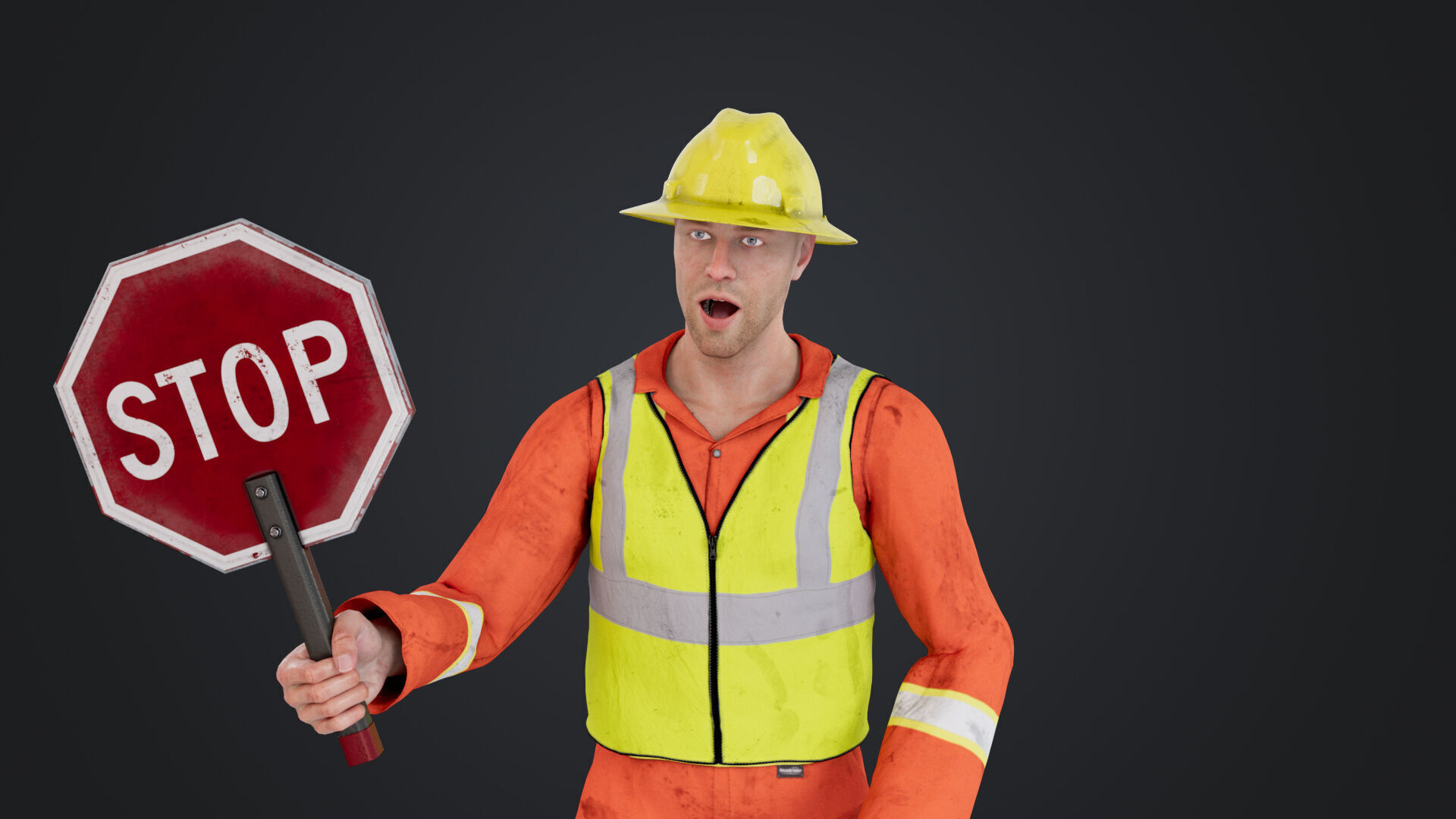 Road Worker 3D model_1