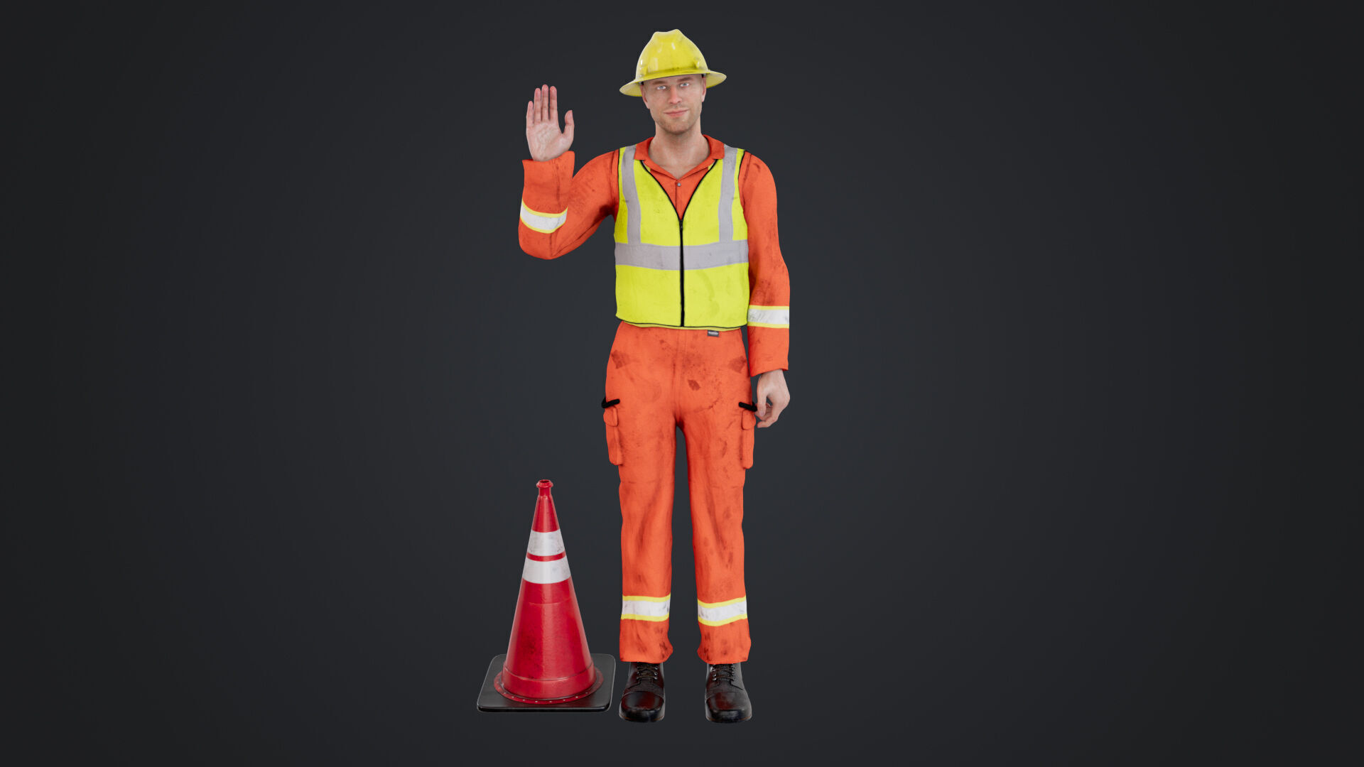 Road Worker 3D model_4