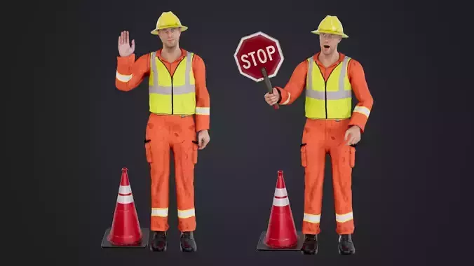 Road Worker 3D model