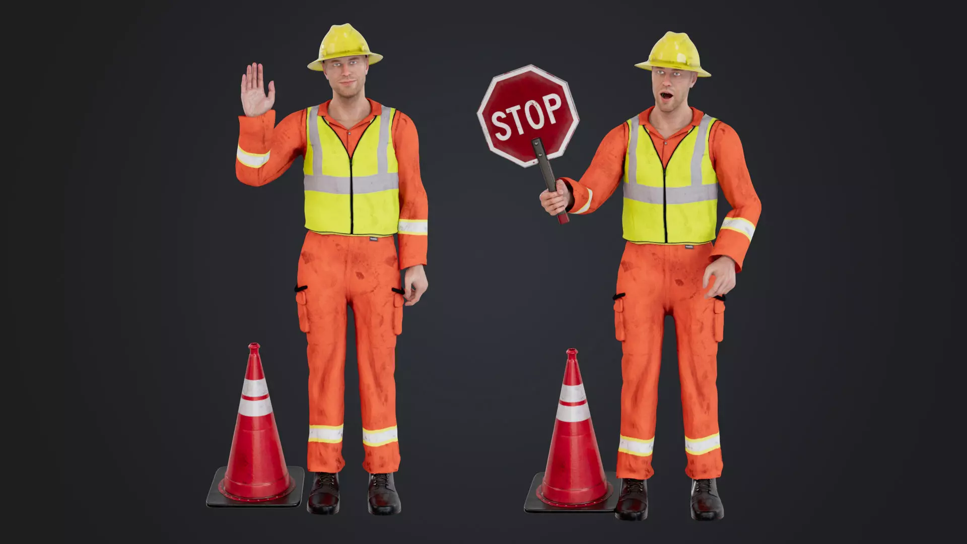 Road Worker 3D model_0