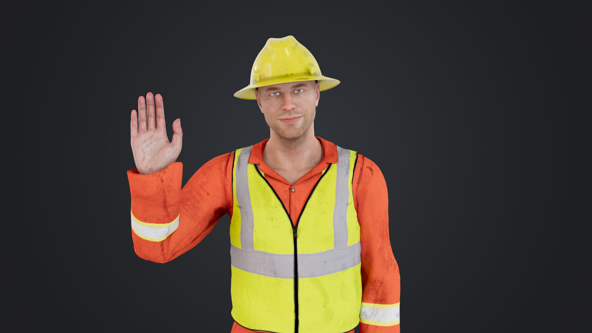 Road Worker 3D model_3