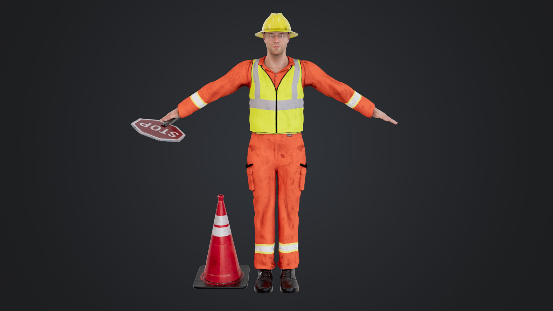 Road Worker 3D model_5