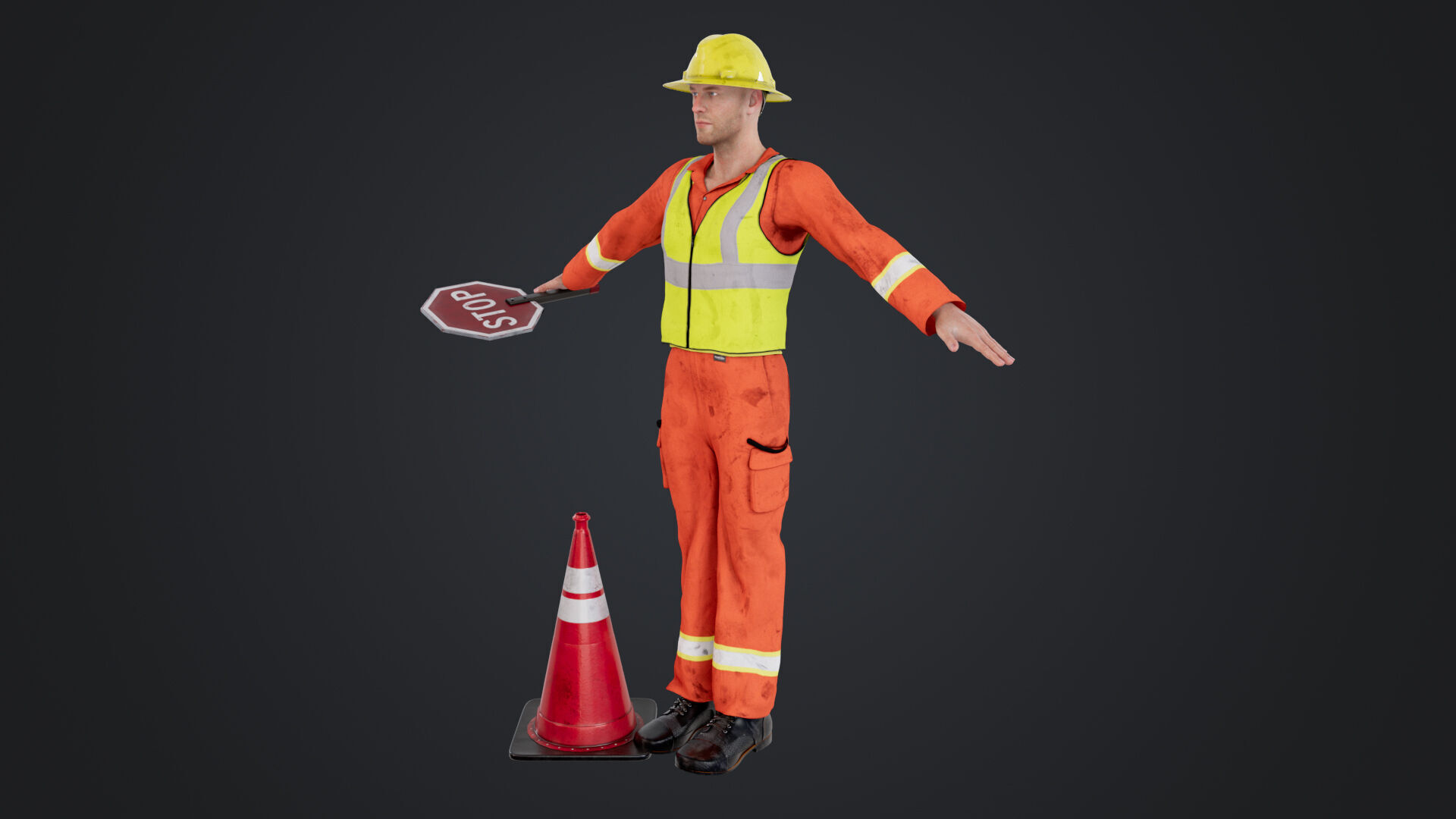 Road Worker 3D model_6