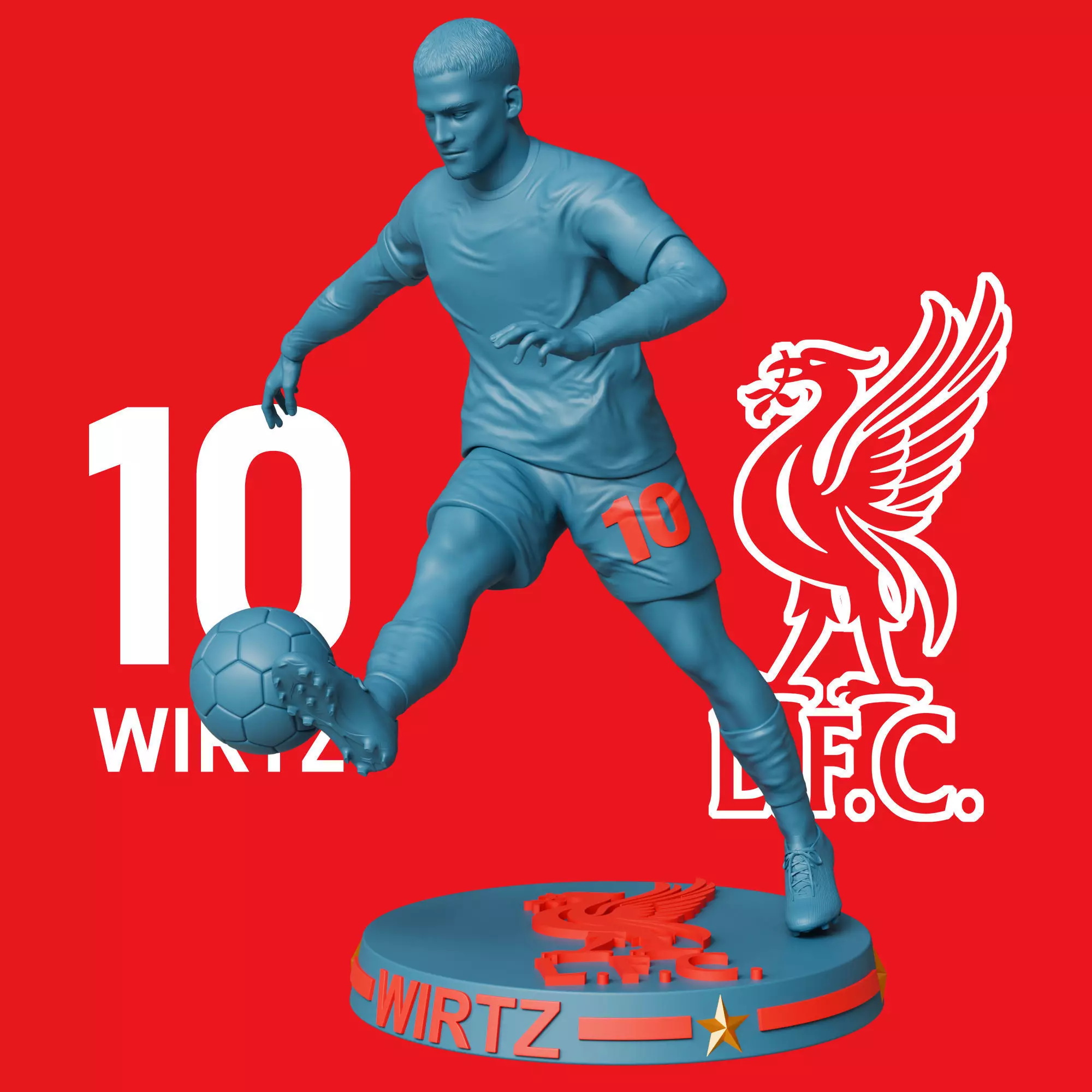 3D Printable Figurine of Florian Wirtz Number 10 Liverpool FC 3D print model_0