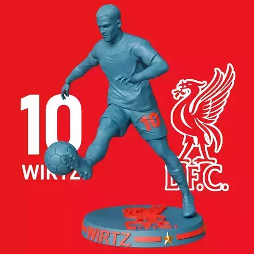3D Printable Figurine of Florian Wirtz  Number 10 Liverpool FC