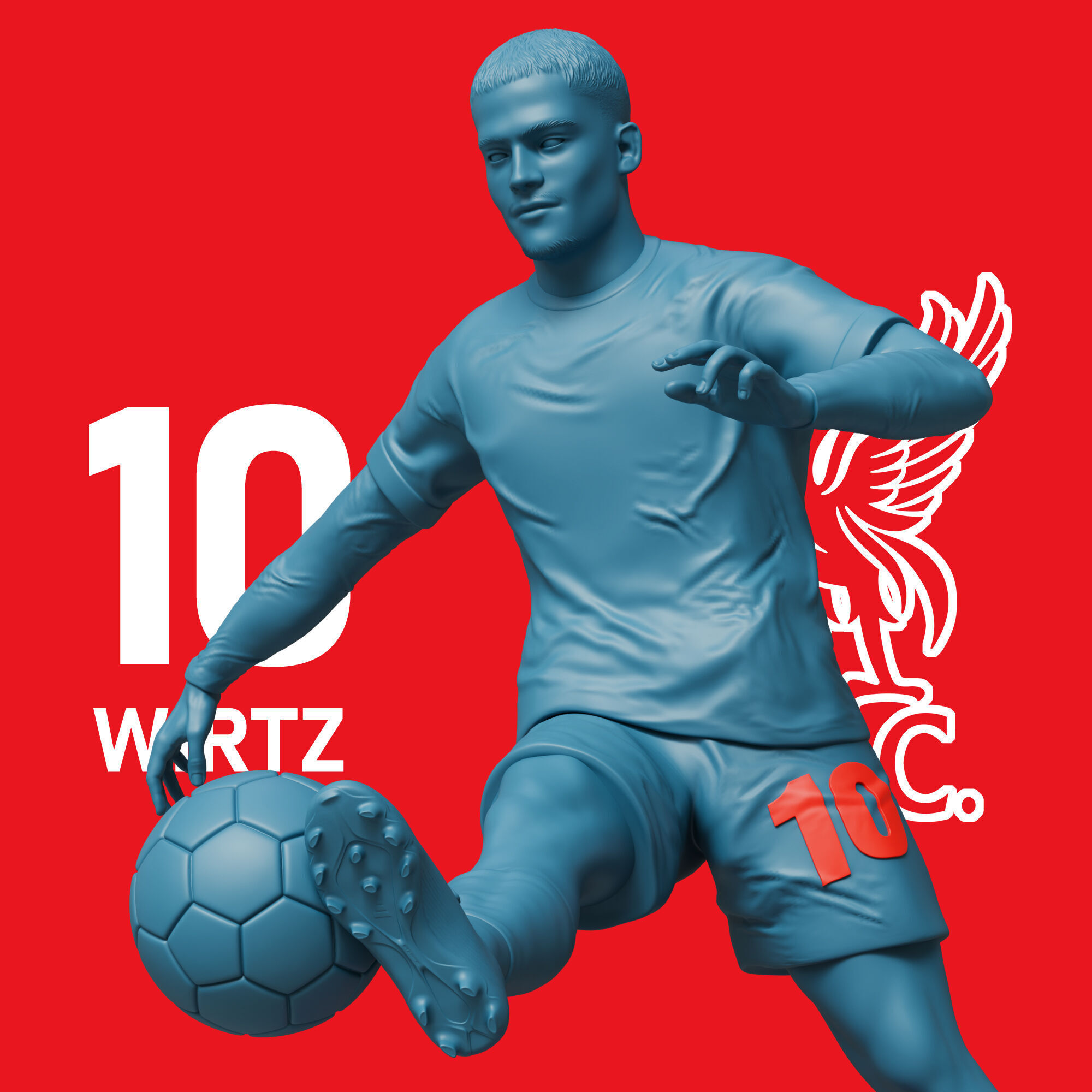 3D Printable Figurine of Florian Wirtz Number 10 Liverpool FC 3D print model_1