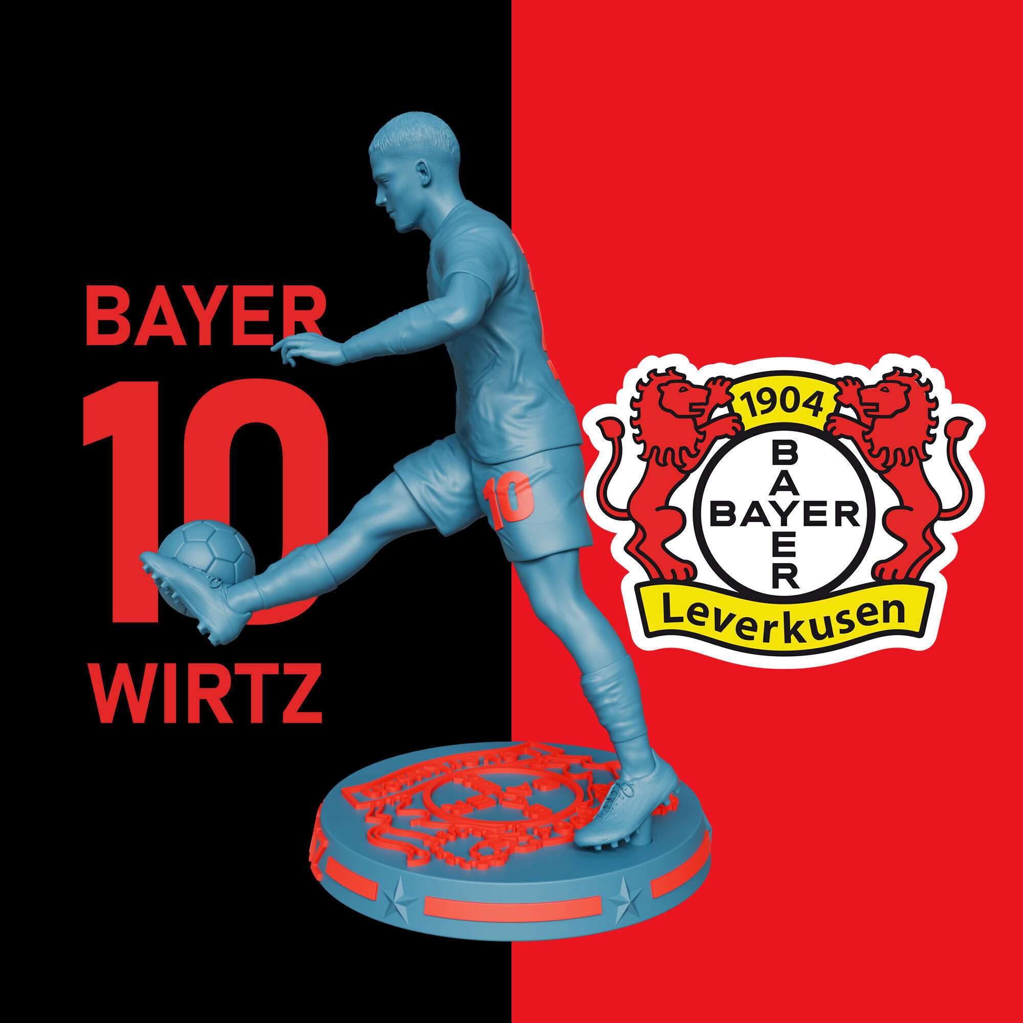 3D Printable Figurine of Florian Wirtz Number 10 Liverpool FC 3D print model_10