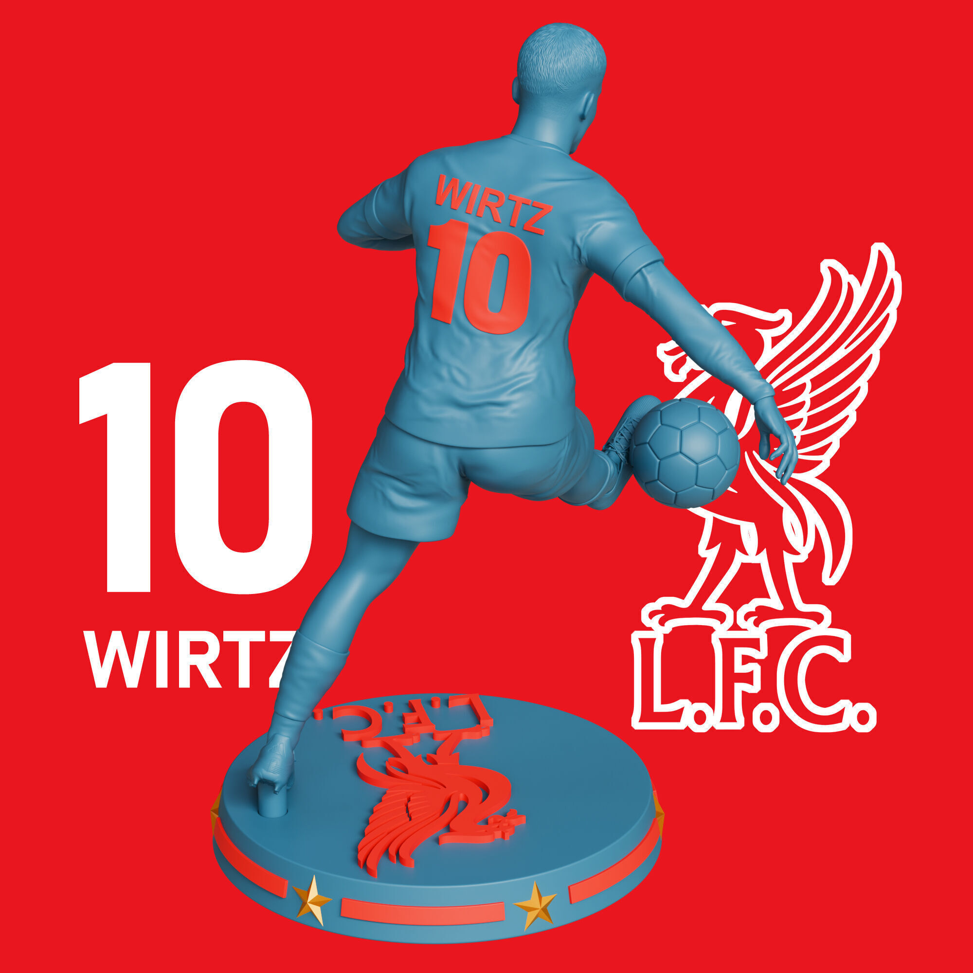 3D Printable Figurine of Florian Wirtz Number 10 Liverpool FC 3D print model_2