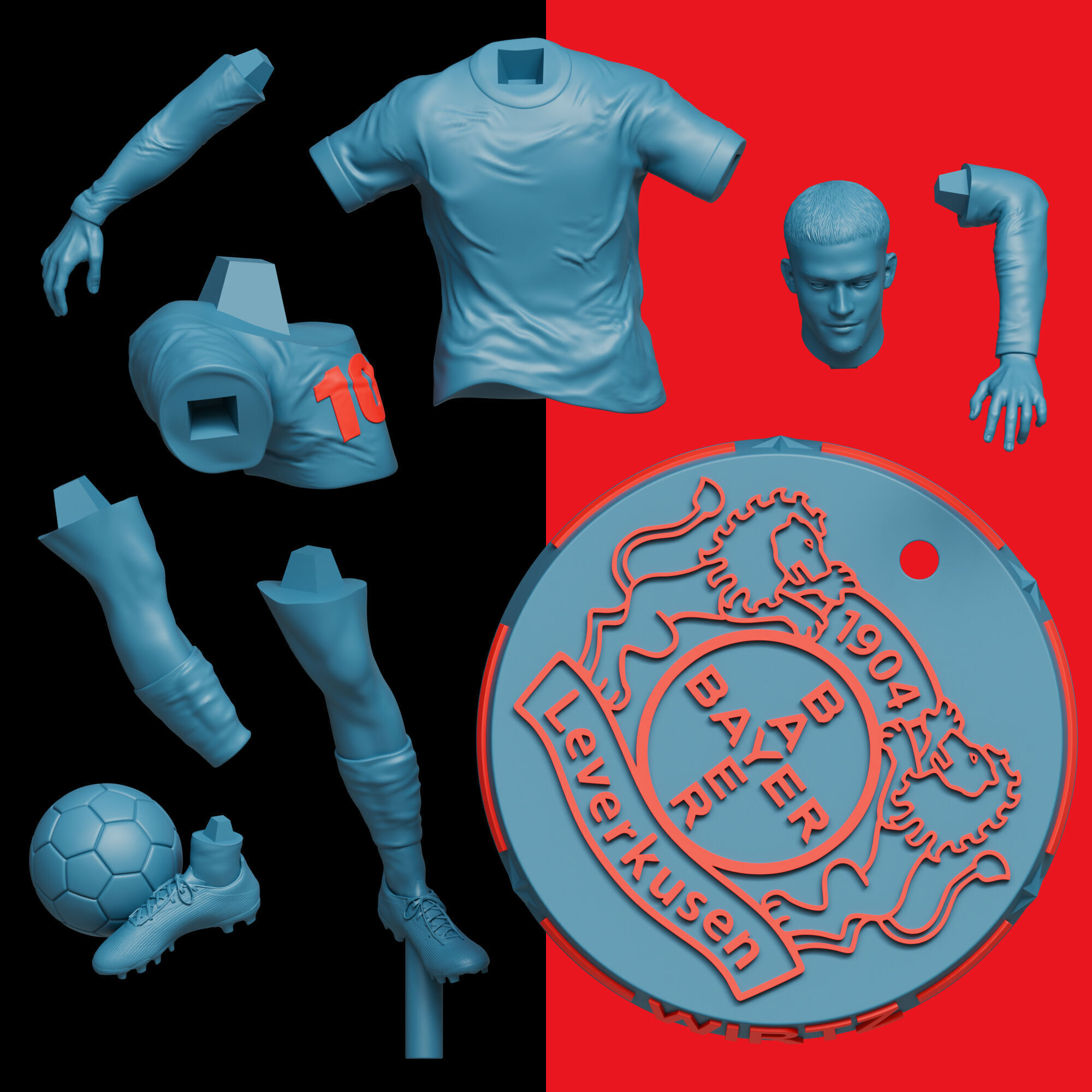 3D Printable Figurine of Florian Wirtz Number 10 Liverpool FC 3D print model_12