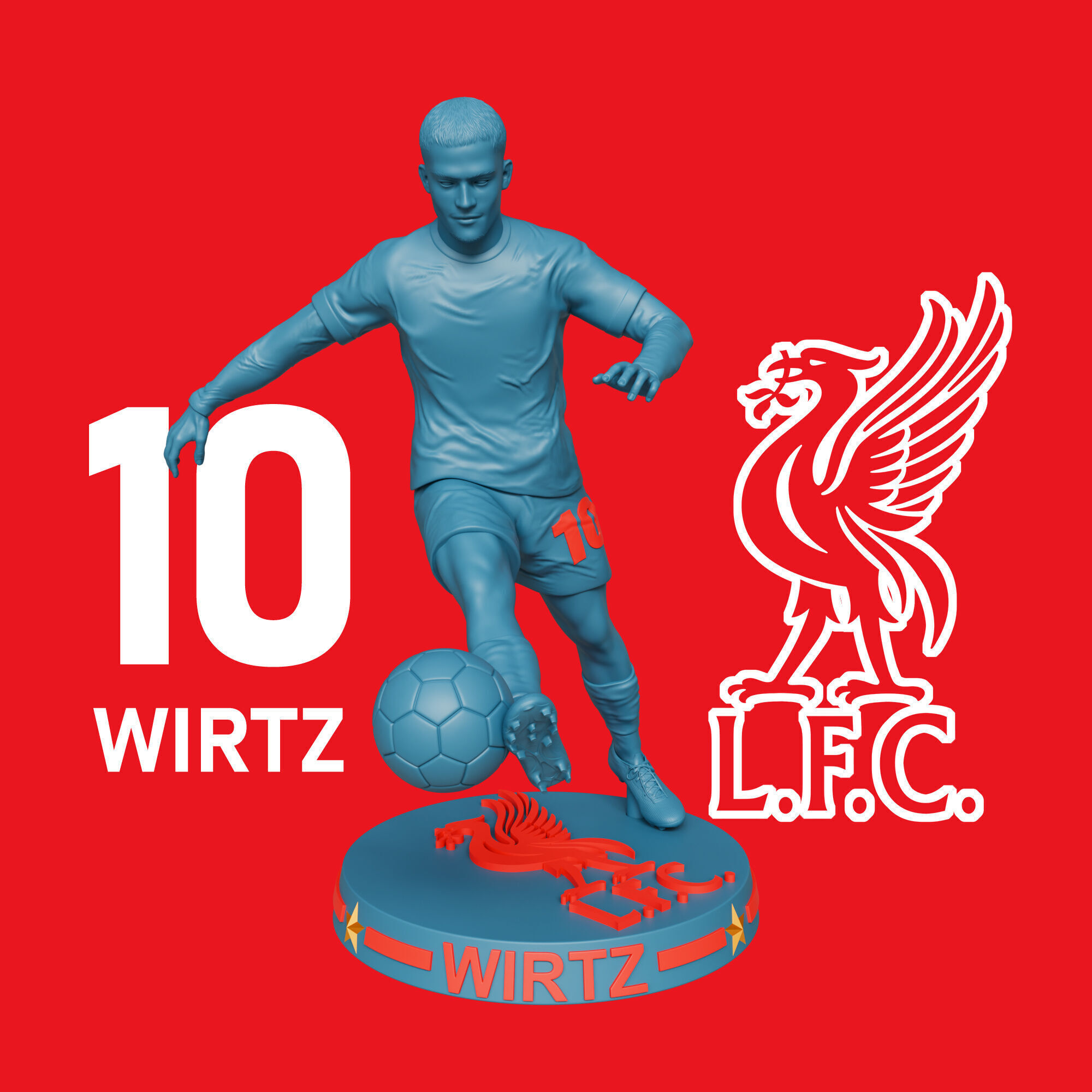 3D Printable Figurine of Florian Wirtz Number 10 Liverpool FC 3D print model_3