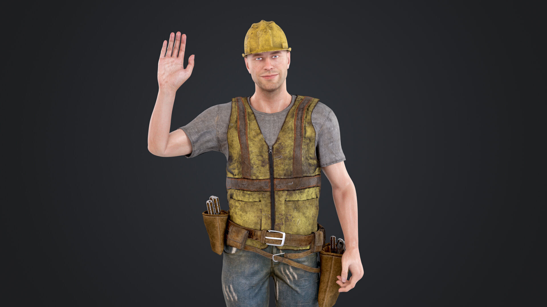 Construction Worker 3D model_3