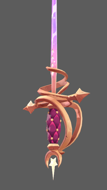celestial rapier long sword Low-poly 3D model_1