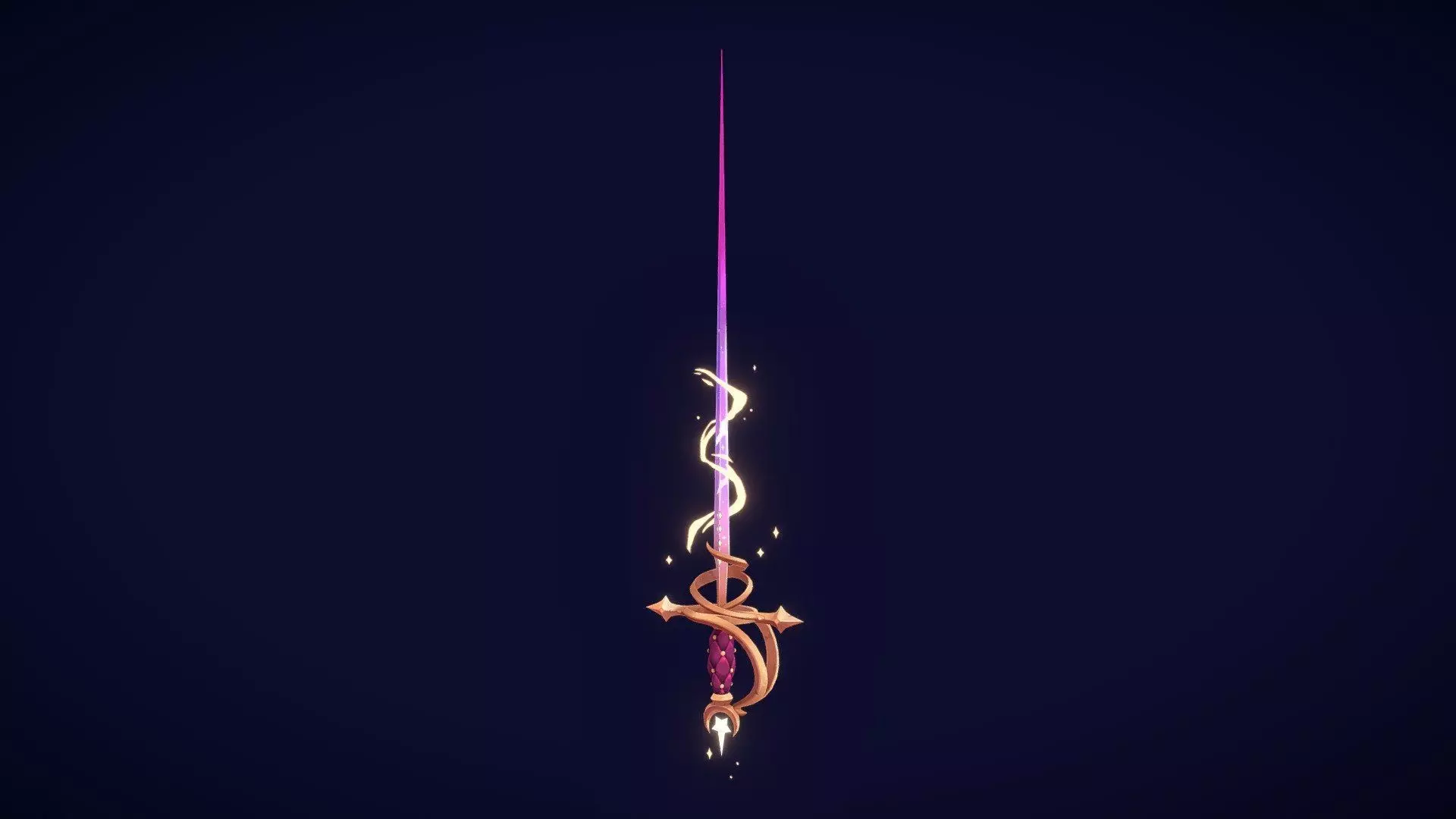 celestial rapier long sword Low-poly 3D model_0