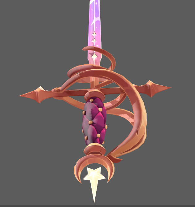 celestial rapier long sword Low-poly 3D model_2