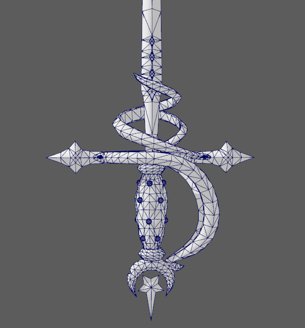 celestial rapier long sword Low-poly 3D model_5