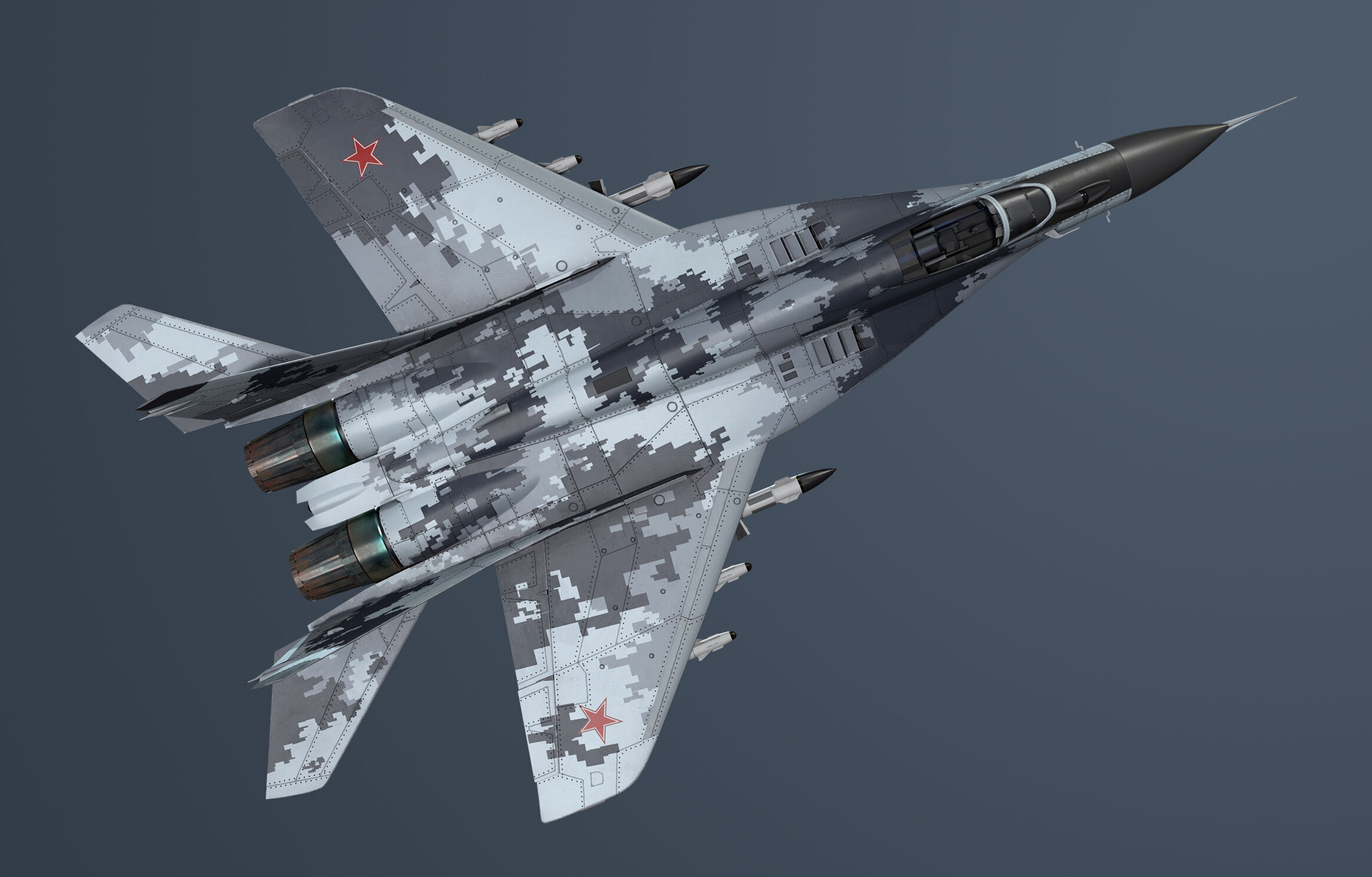 Mig29 Low-poly 3D model_3