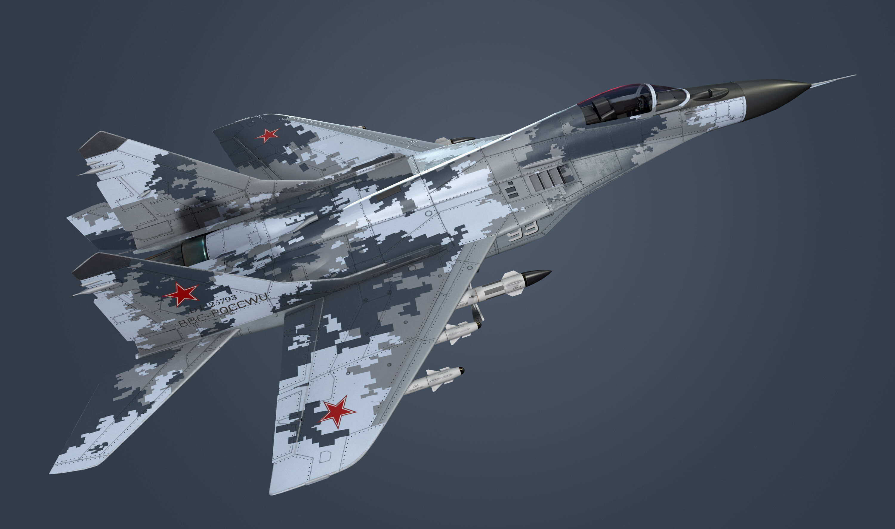 Mig29 Low-poly 3D model_7