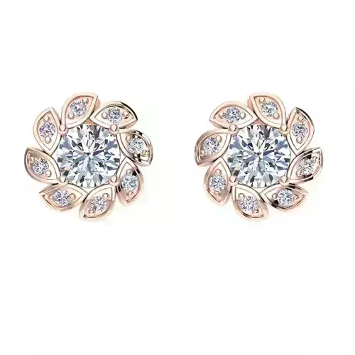 Flower Diamond Ring 3d Model Render