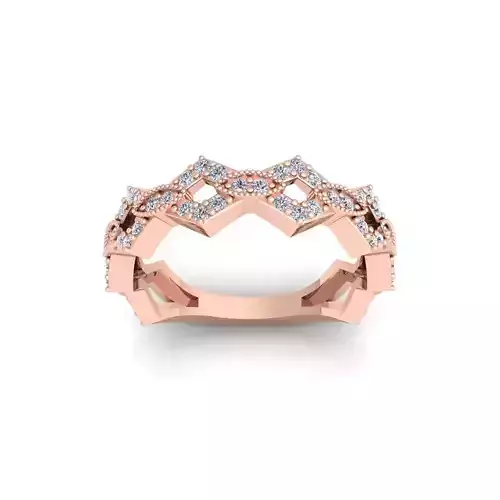 Small Stone Band Ring 3d Model and Render