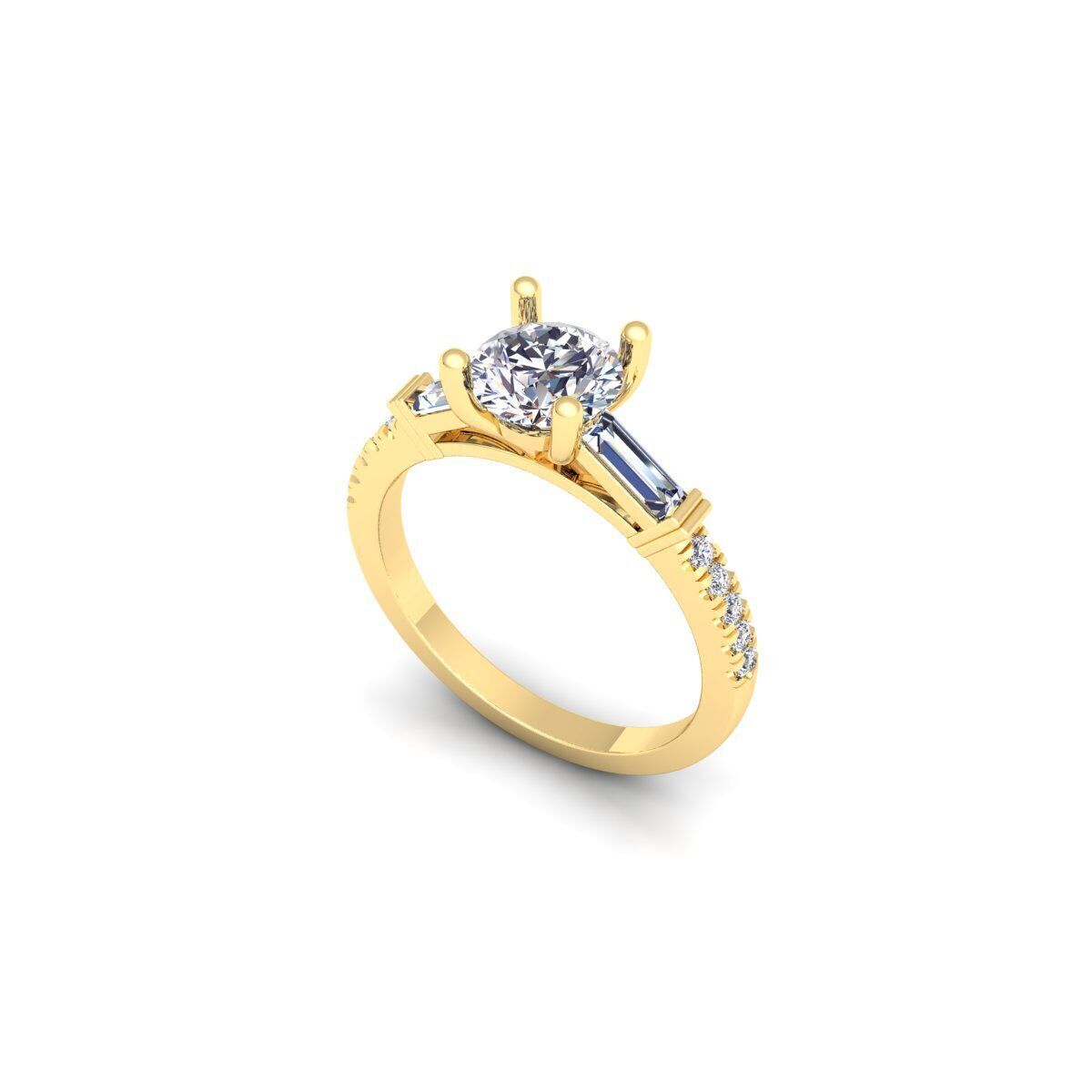 Engagement Diamond Ring 3d Model and Render 3D print model_2