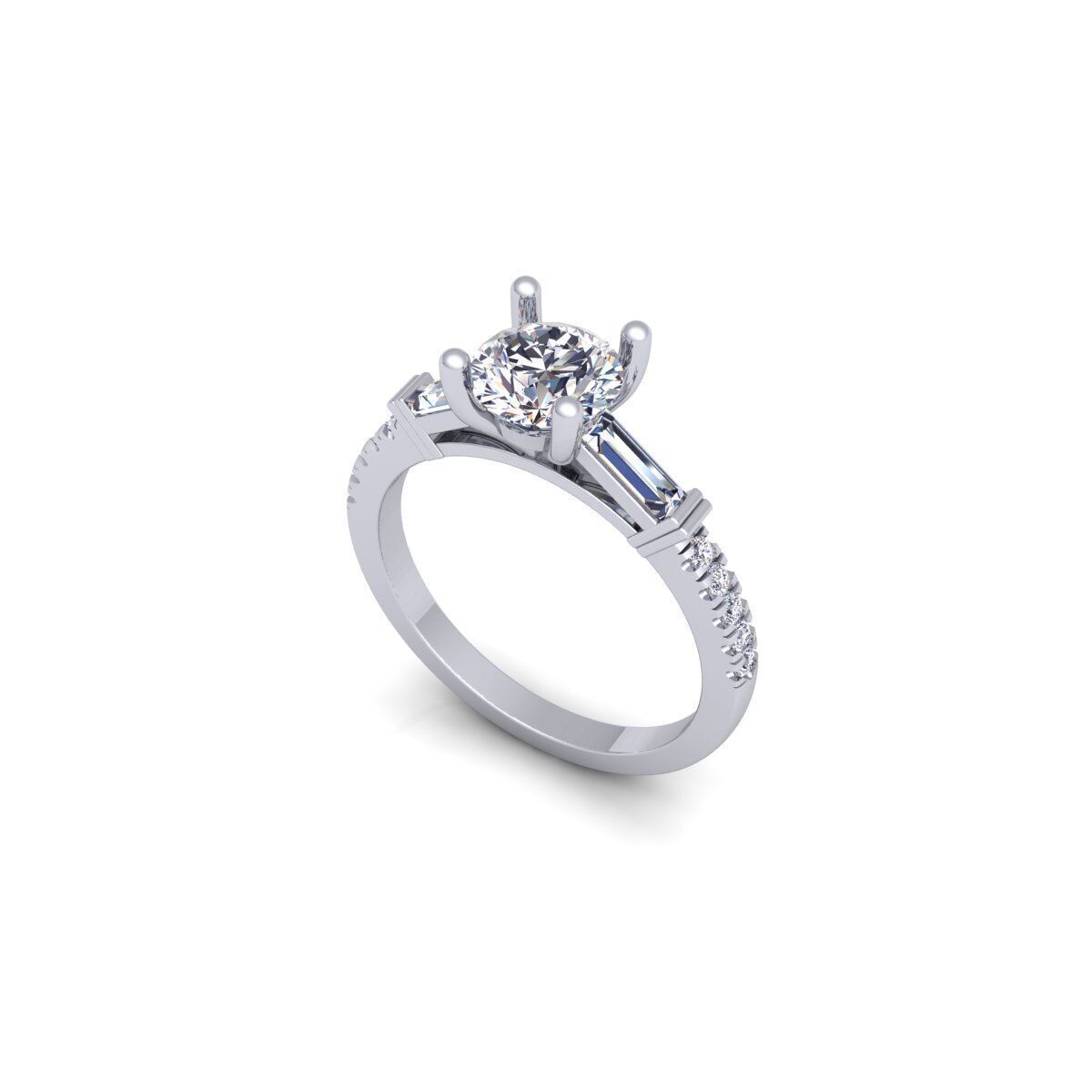 Engagement Diamond Ring 3d Model and Render 3D print model_4