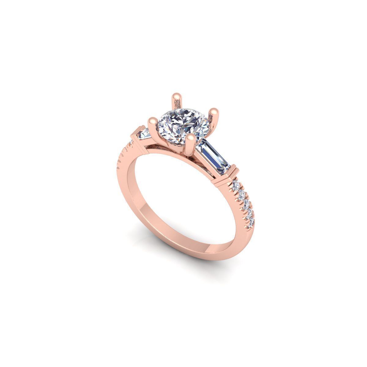 Engagement Diamond Ring 3d Model and Render 3D print model_3