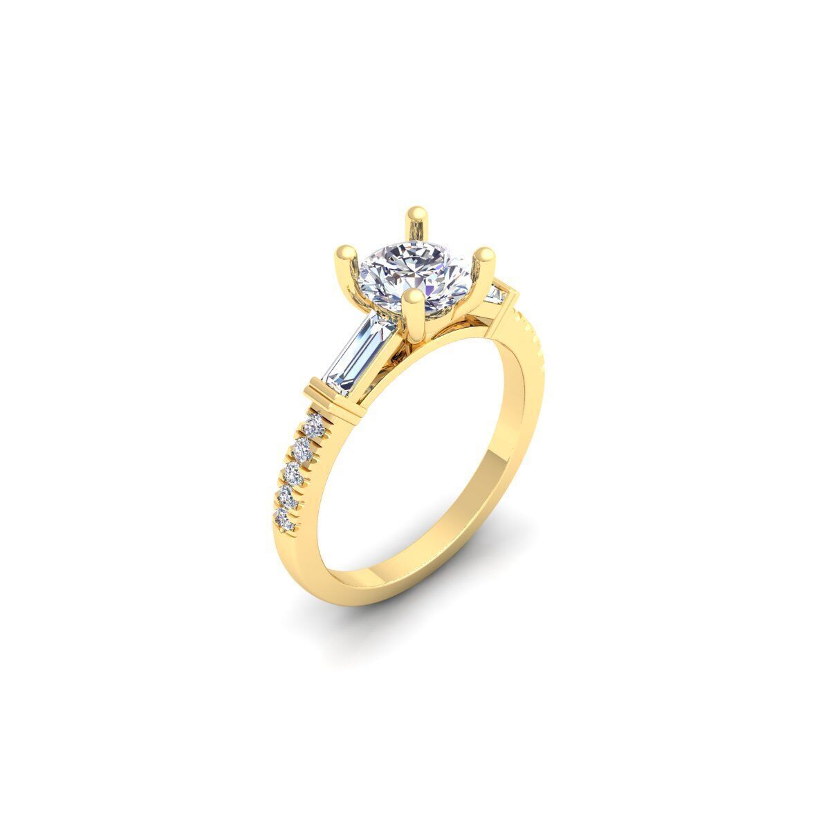 Engagement Diamond Ring 3d Model and Render 3D print model_1