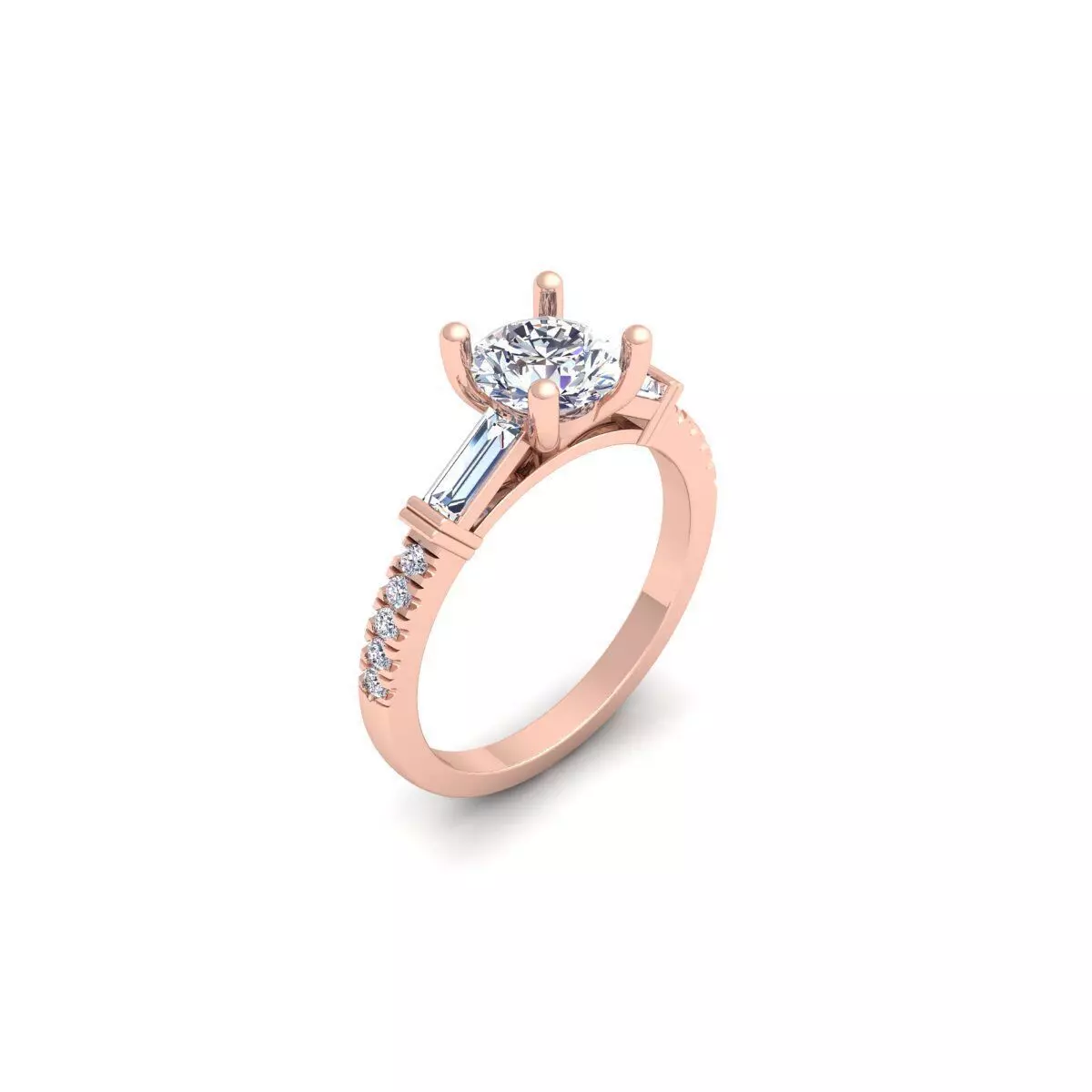 Engagement Diamond Ring 3d Model and Render 3D print model_0