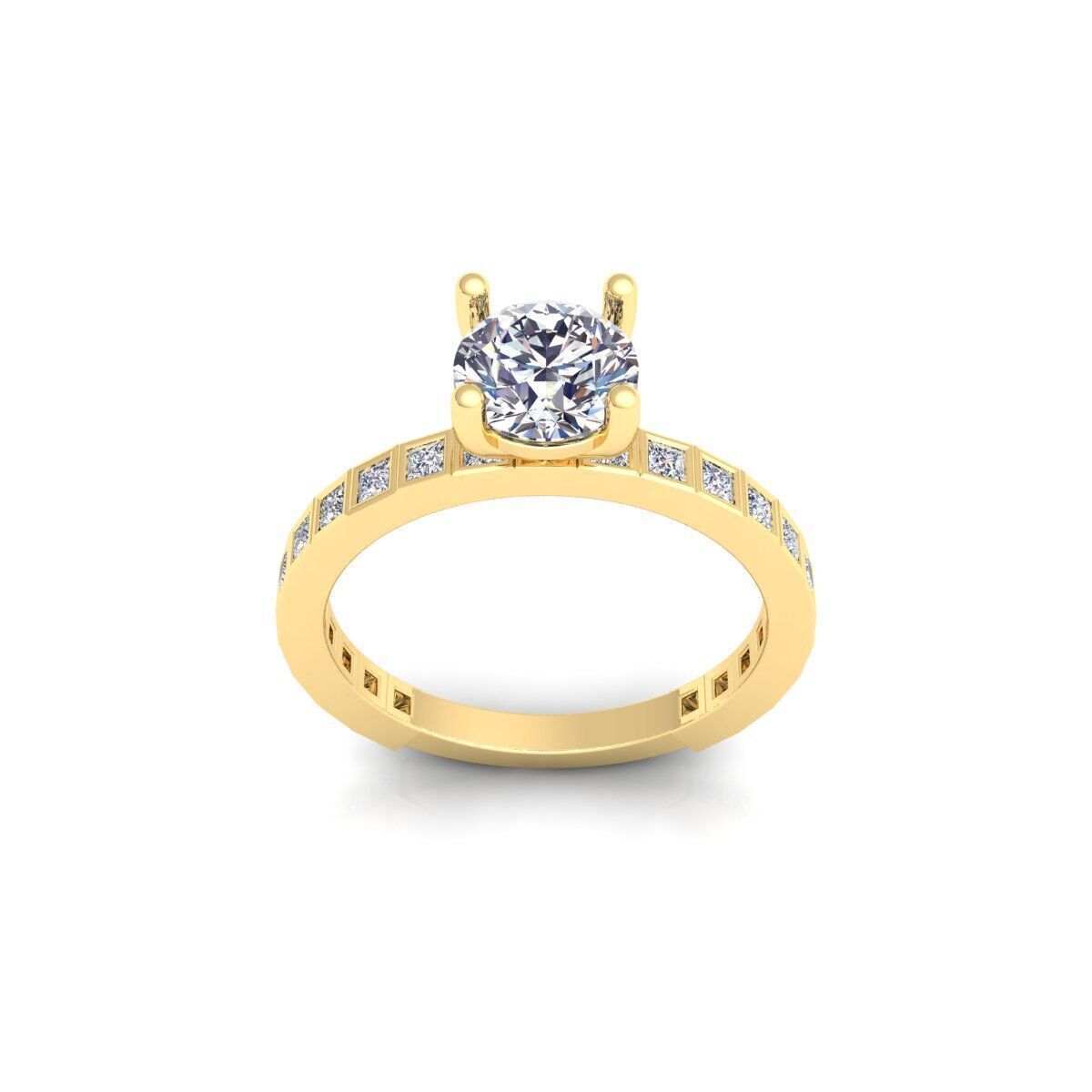 Solitaire Diamond Ring 3d Model and Render 3D print model_1