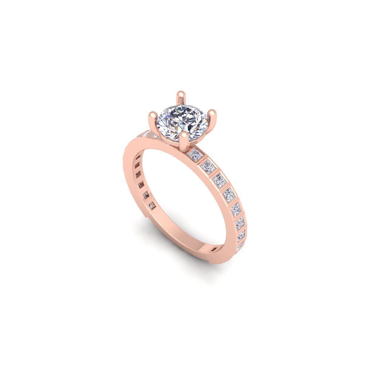 Solitaire Diamond Ring 3d Model and Render 3D print model_10