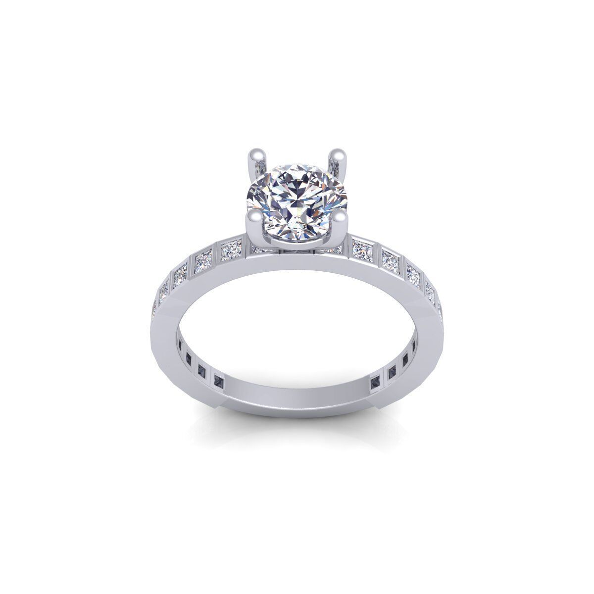 Solitaire Diamond Ring 3d Model and Render 3D print model_2
